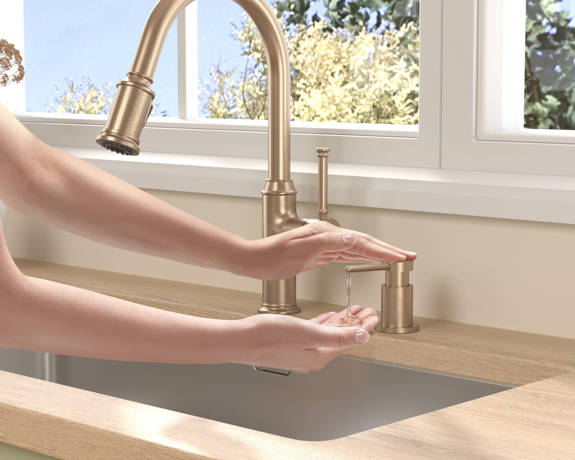 Champagne Gold Soap Dispenser for Kitchen Sink
