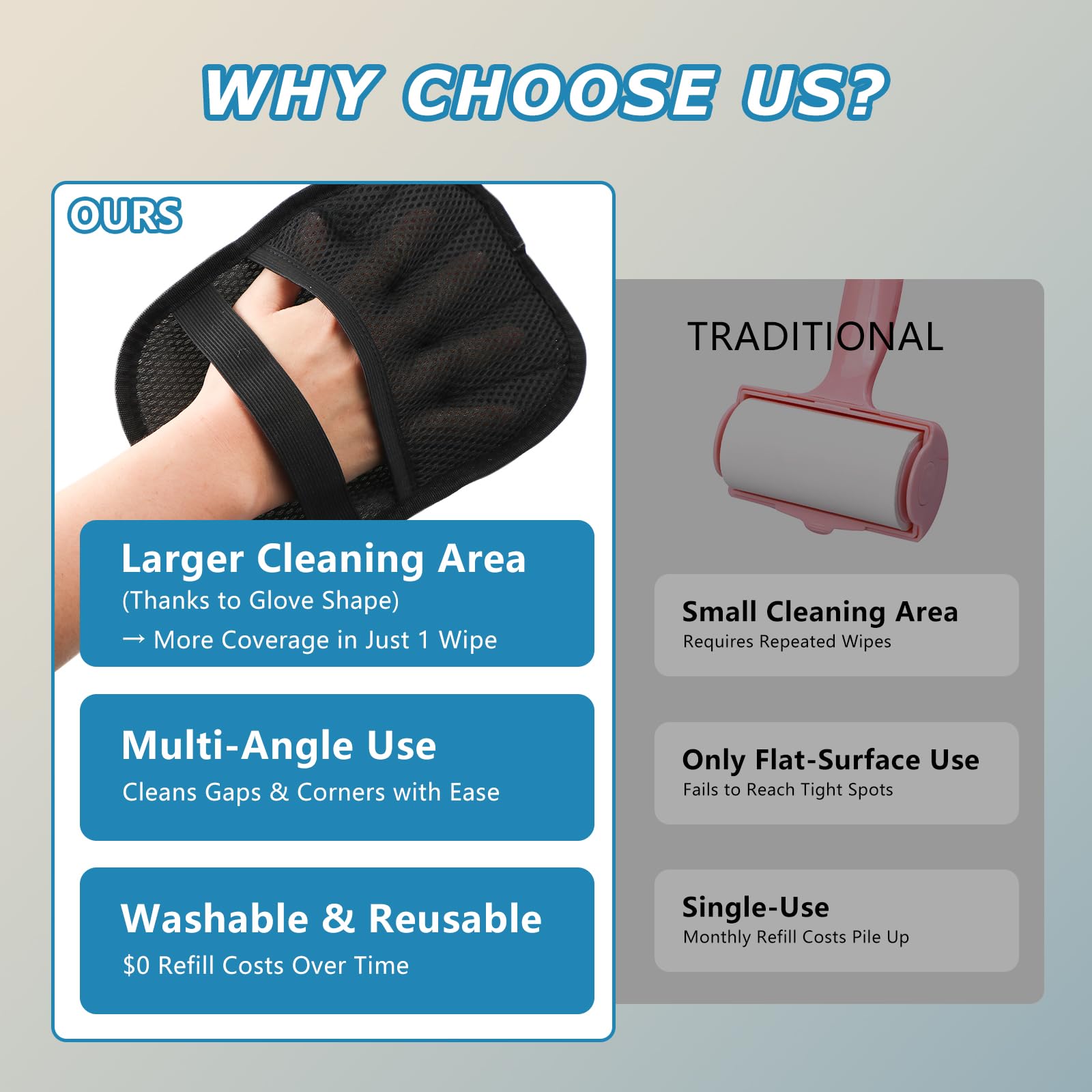2Pcs Pet Hair Removal Gloves (2 Count)