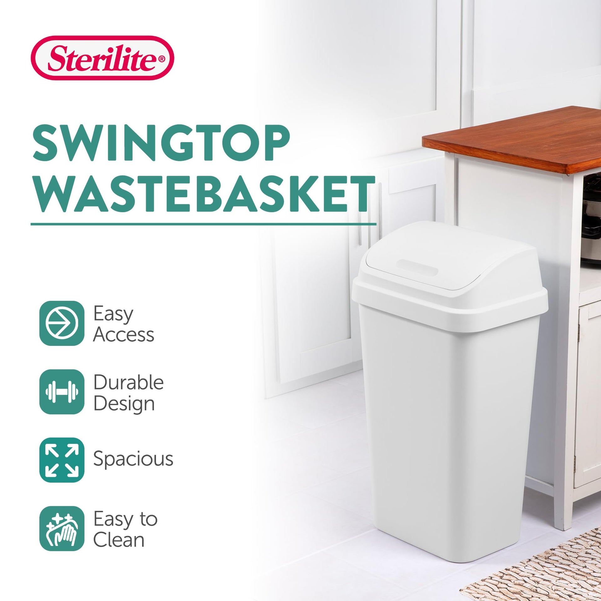 8 Pack Swing Top Wastebasket (8 Count)