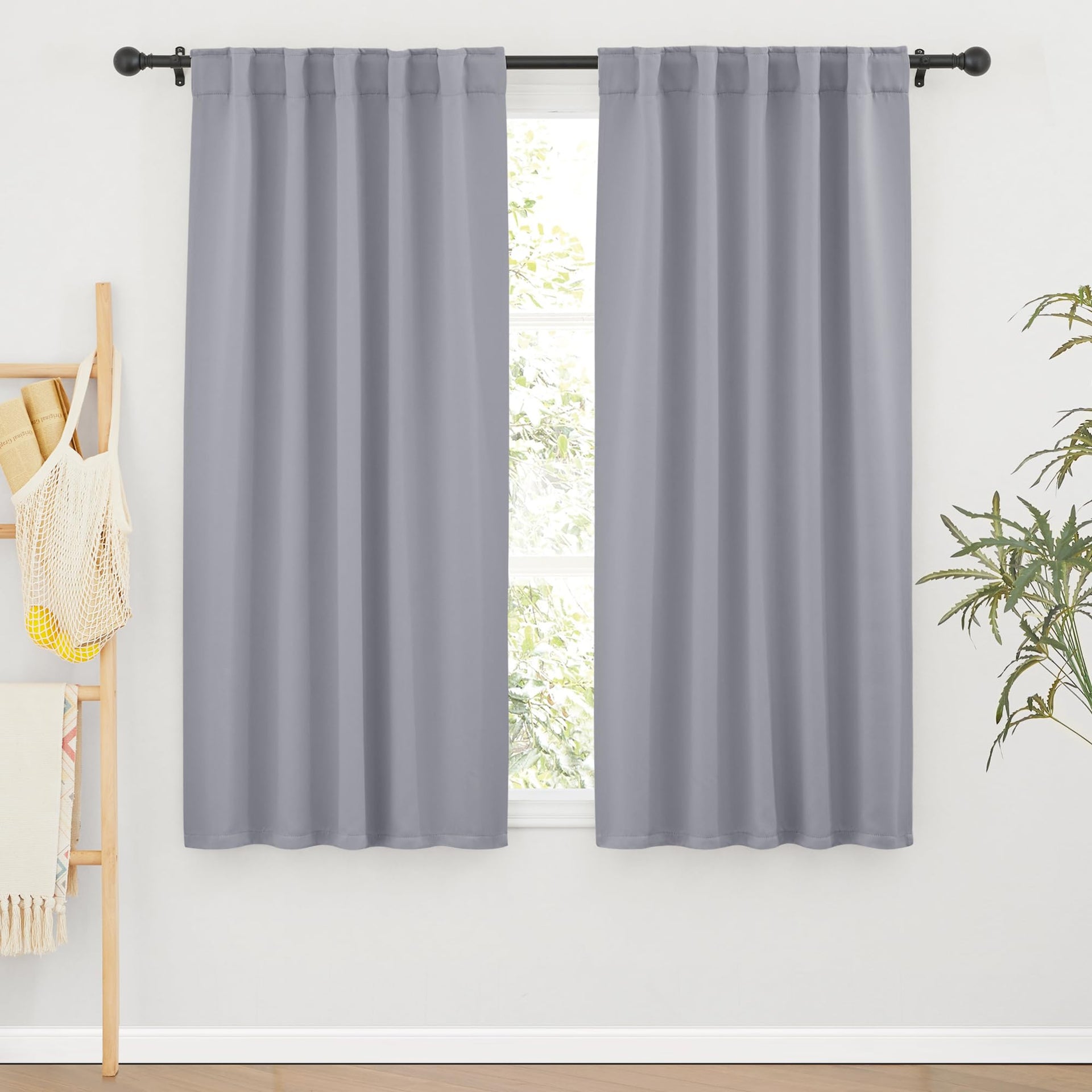 Blackout Curtains 63 inches Long for Bedroom (2 Count)