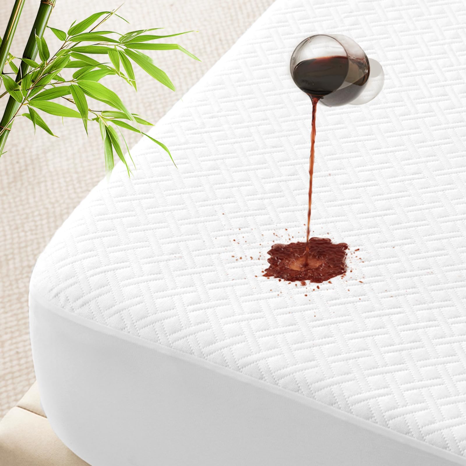 Full Size Waterproof Mattress Protector Bamboo Viscose