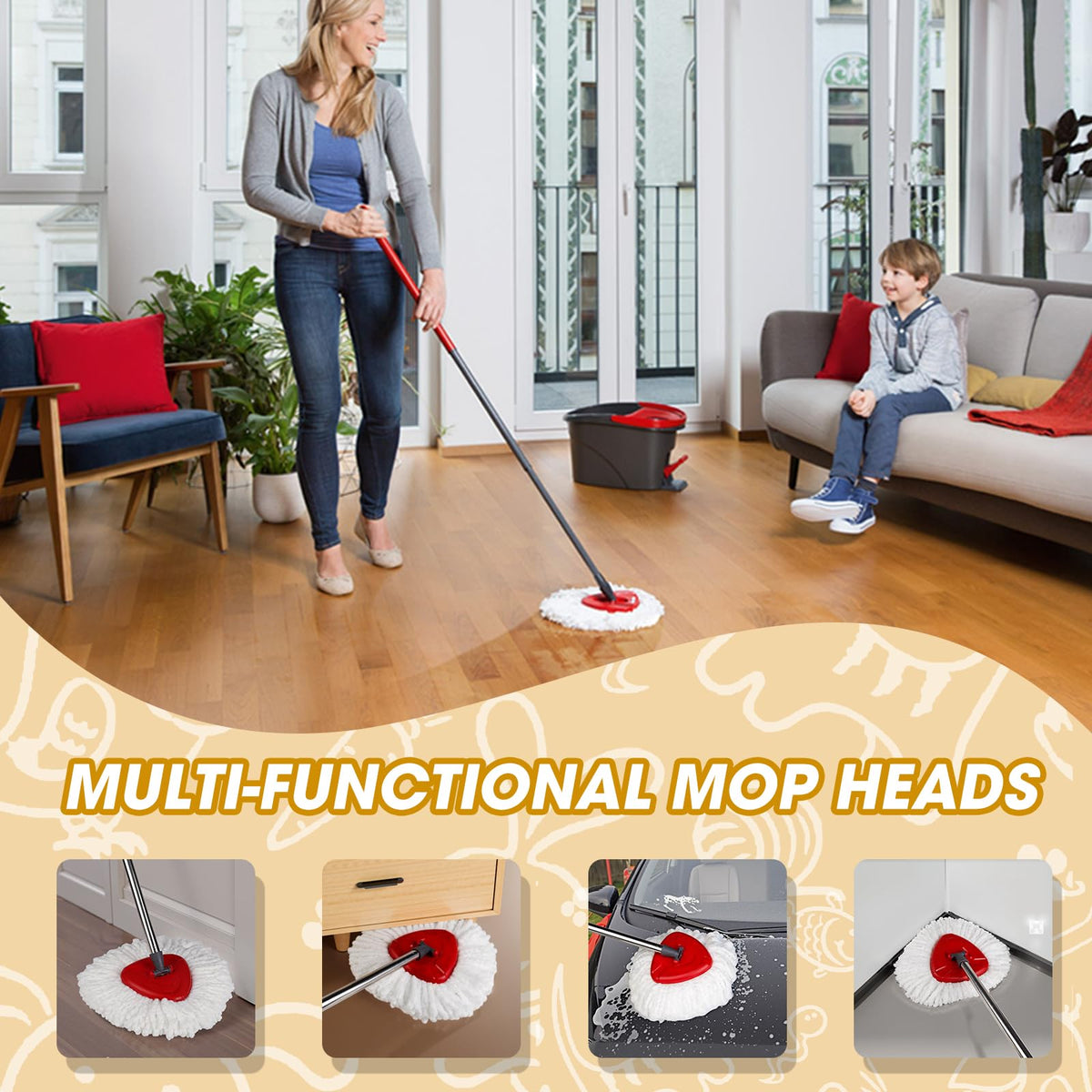 20 Pack Spin Mop Replacement Heads (20 Count)