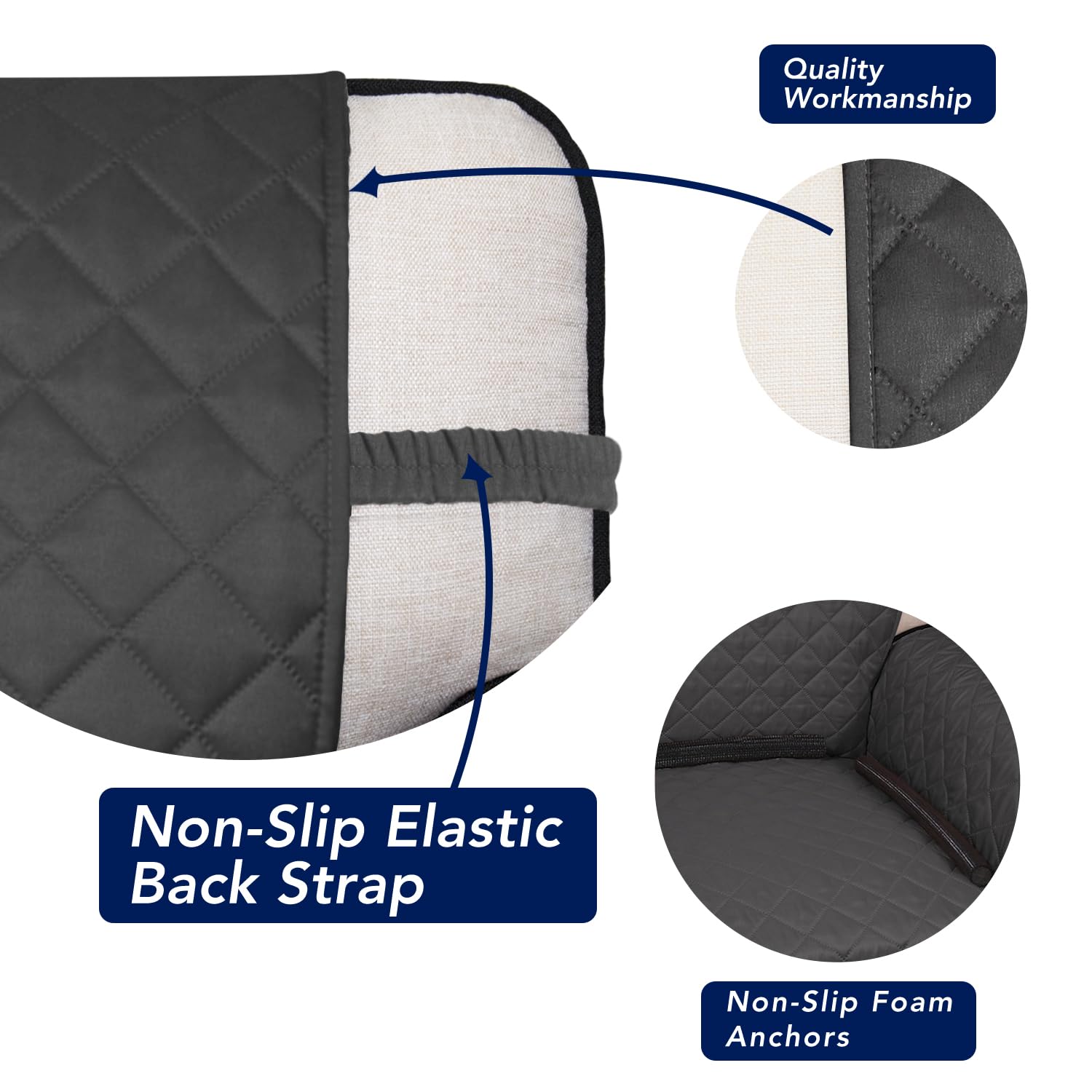 Reversible Quilted Couch Covers for Dogs Loveseat Sofa Cover 54"