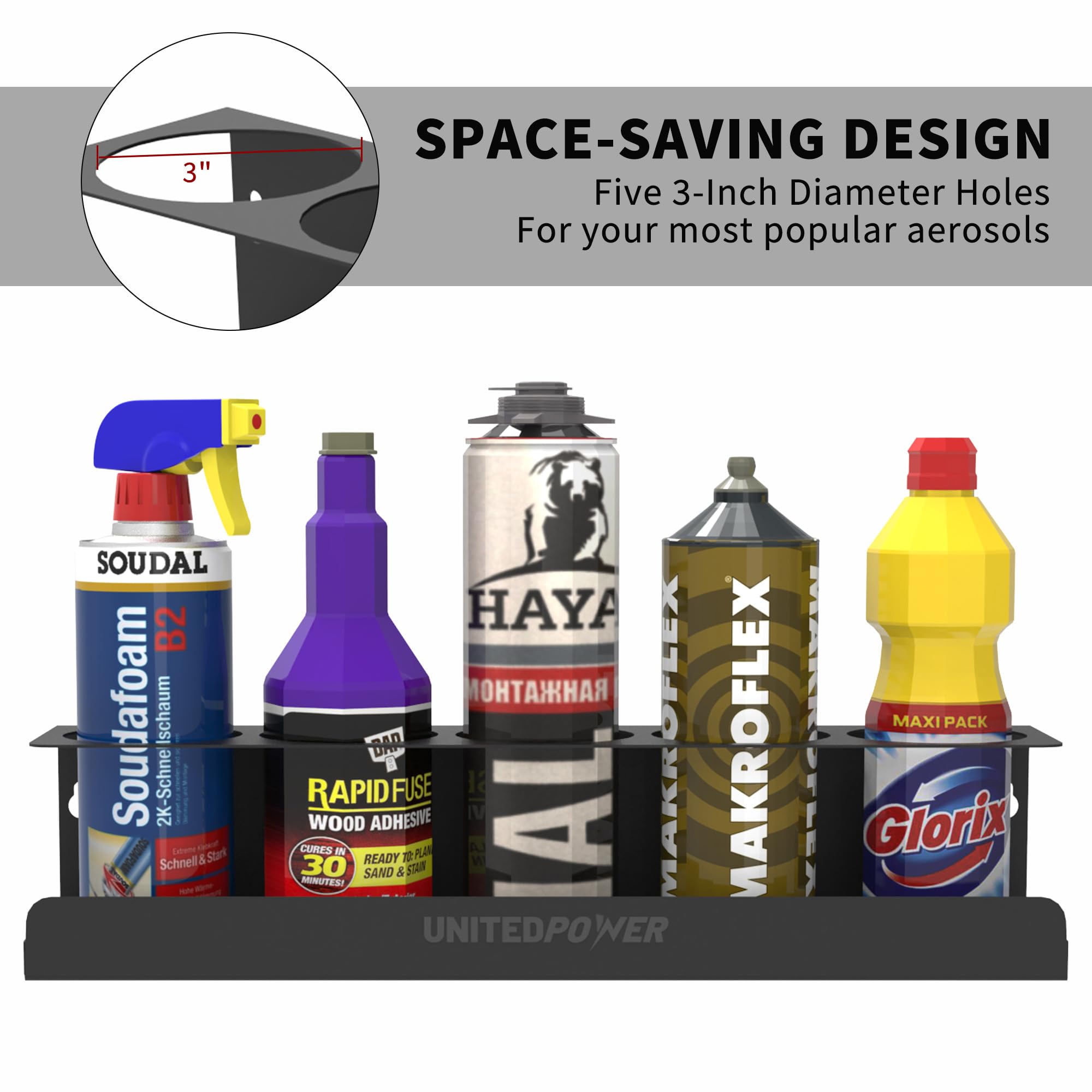 5 Aerosol Spray Can Holder
