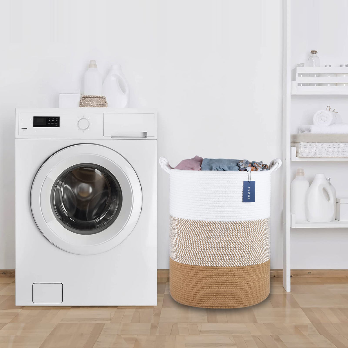Tall Woven Blanket & Laundry Basket