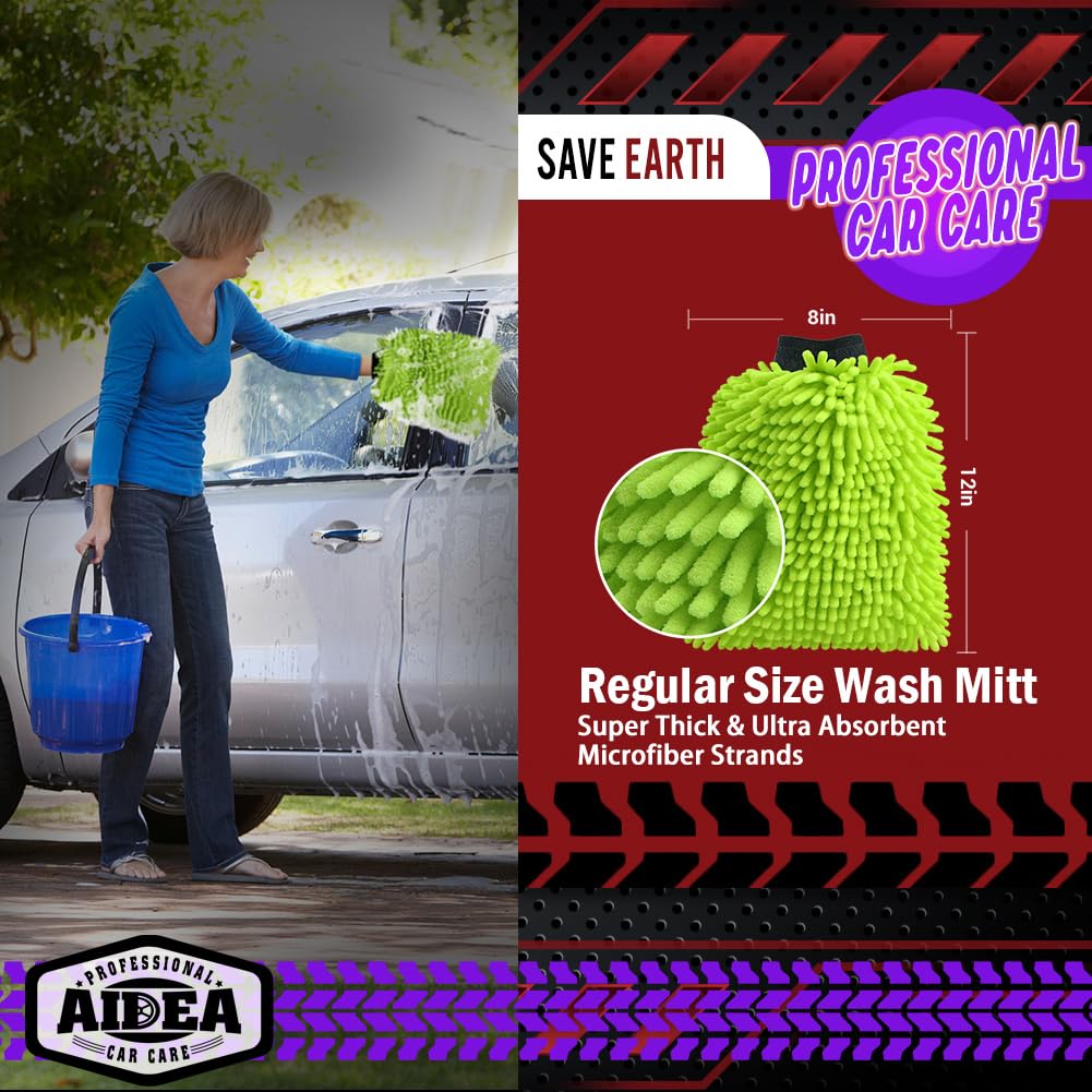 Car Wash Mitt Microfiber (4 Count)