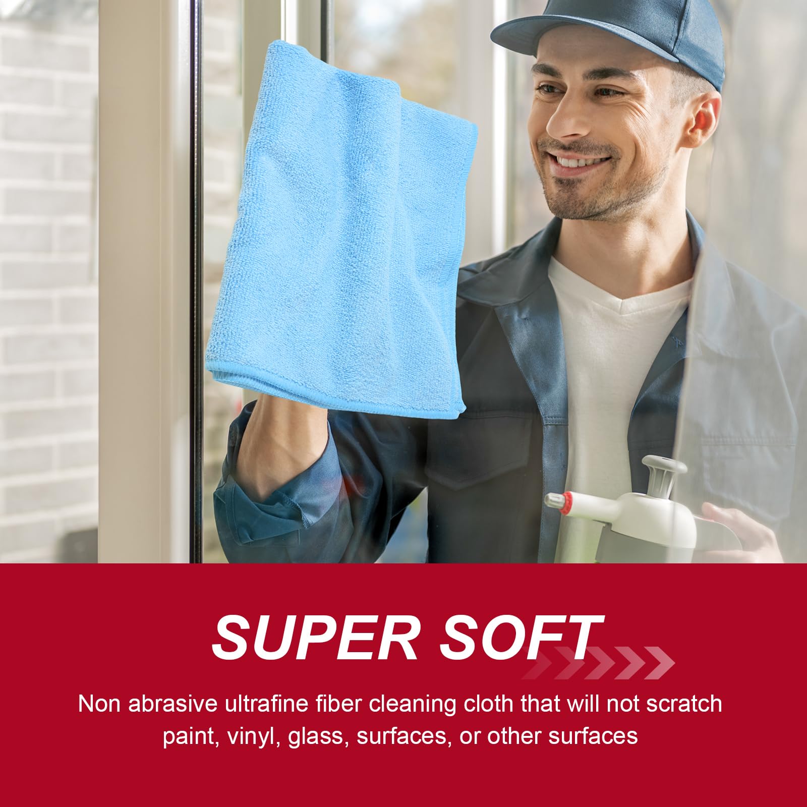 200 Pcs Microfiber Cleaning Cloth 16x16 Inch Microfiber Towels for Car Ultra Absorbent Cleaning Rags Reusable Lint Free Streak Free Detailing Towel for Car Washing Drying Dusting (200 Count)