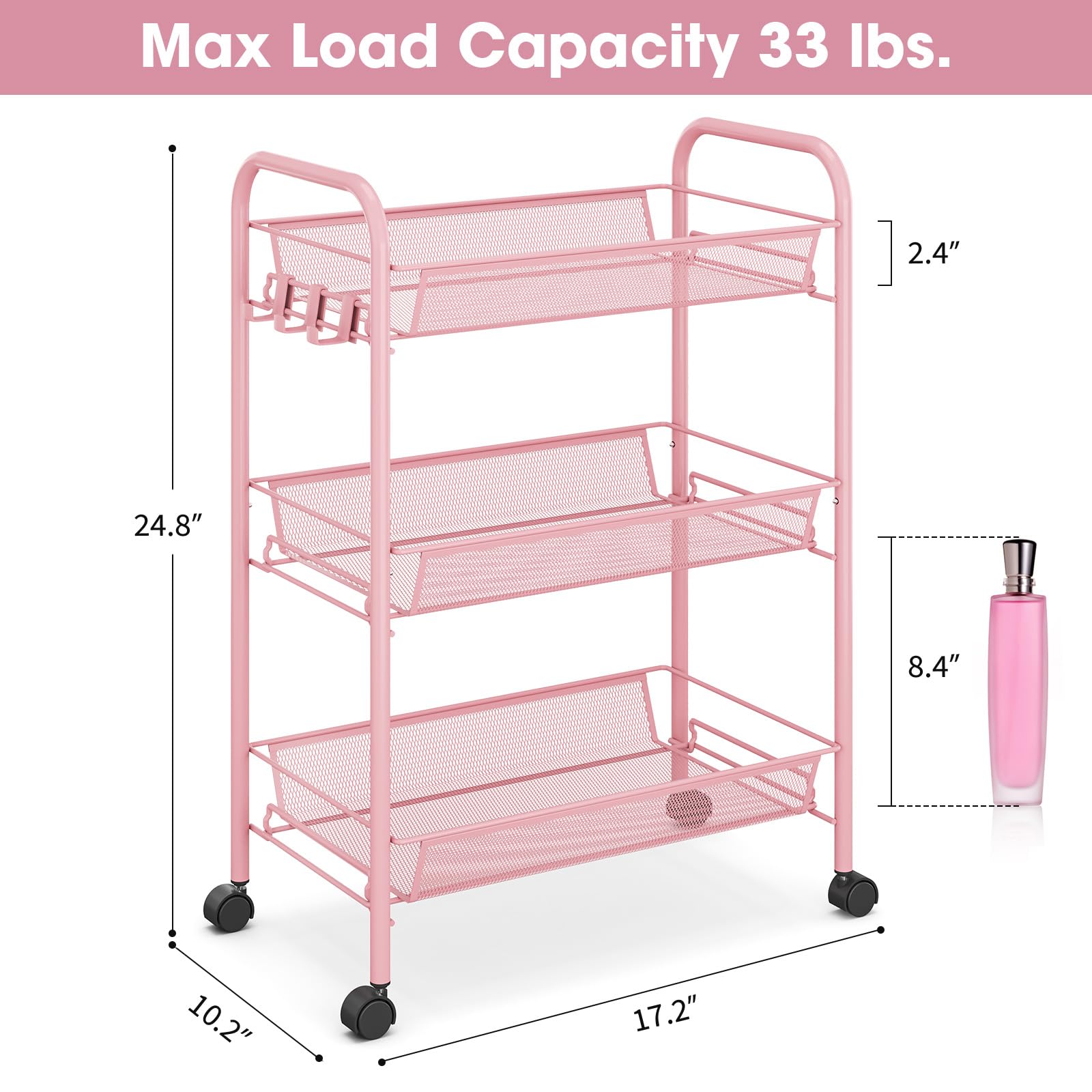 3 Tier Rolling Cart