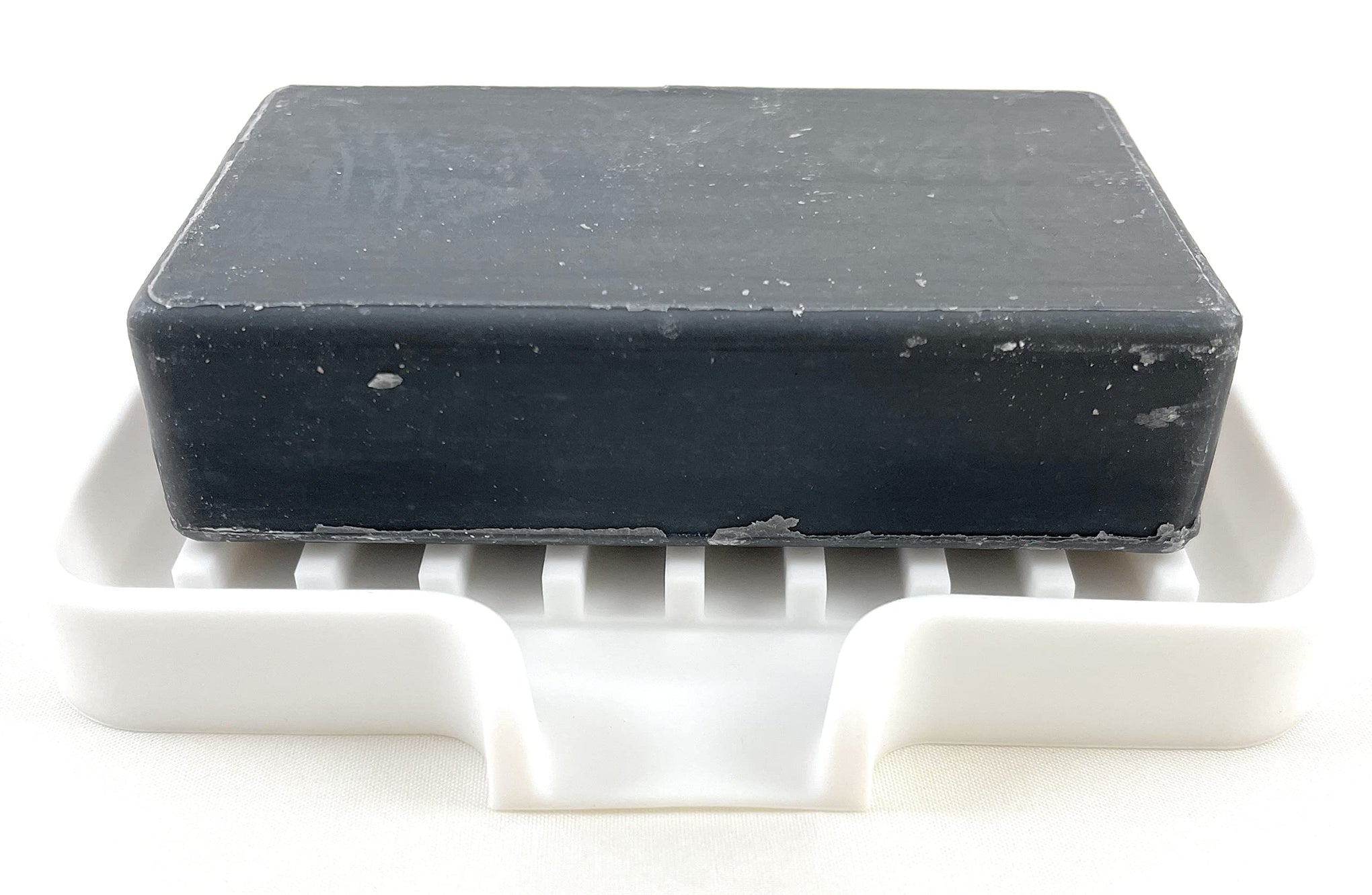 Silicone Soap Dish Tray and Sponge Holder with Drain Chute (2 Count)