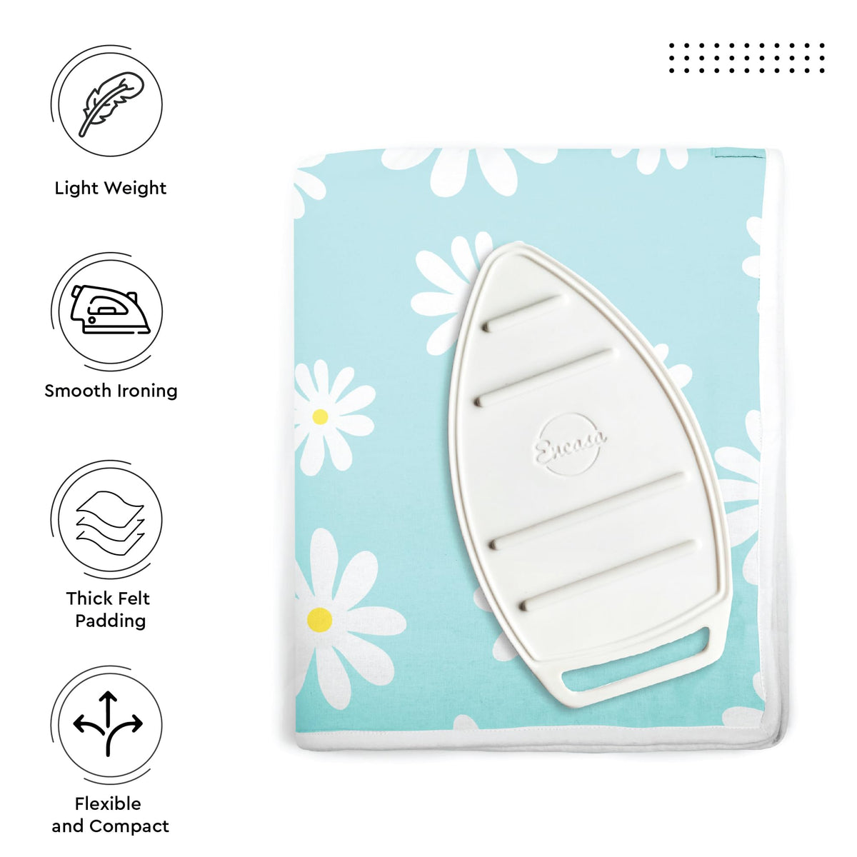 Ironing Mat Heat Resistant Pad 48"x28" Daisy Blue