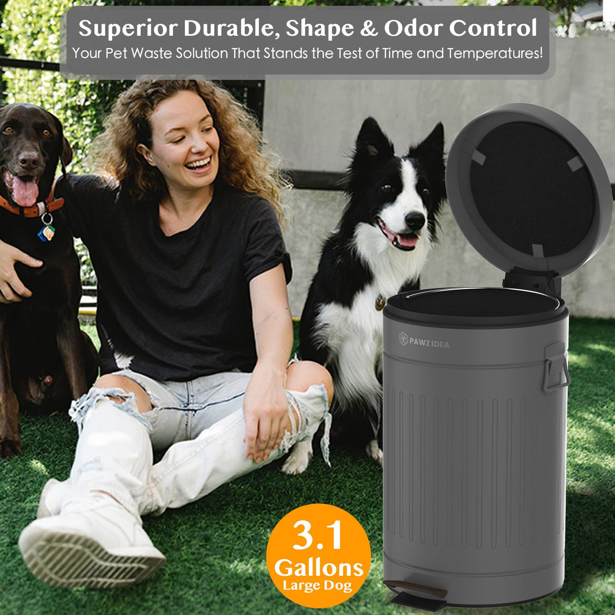 Dog Poop Trash Can Outside Odor Control