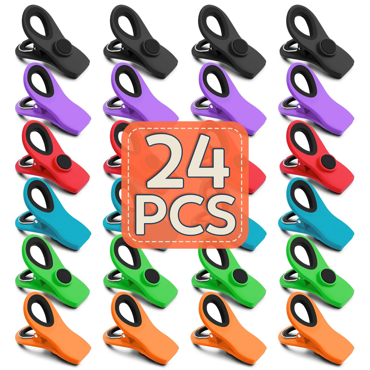 24 Pack Multicolor Chip Clips (24 Count)