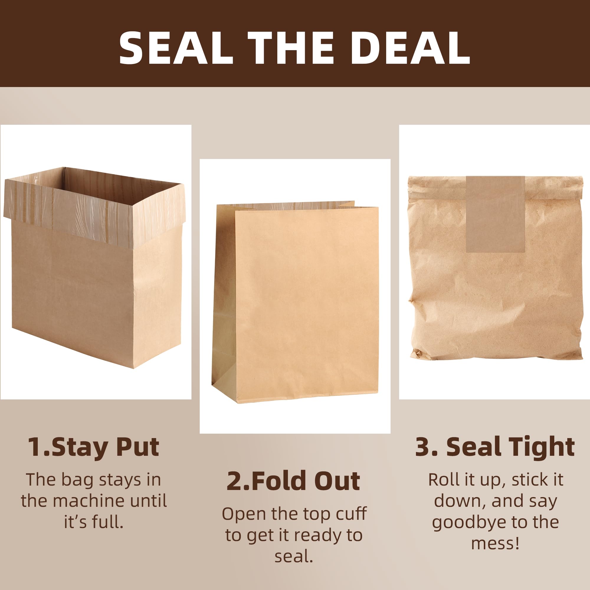 15-Pack) Calvana Super Strong Compactor Bags, Heavy-Duty Kitchen Paper Trash Bags with Leak Proof Plastic Liner, Fits GE Model Compactors with Rectangular Containers, Includes 15 Sticker Seals (15 Count)