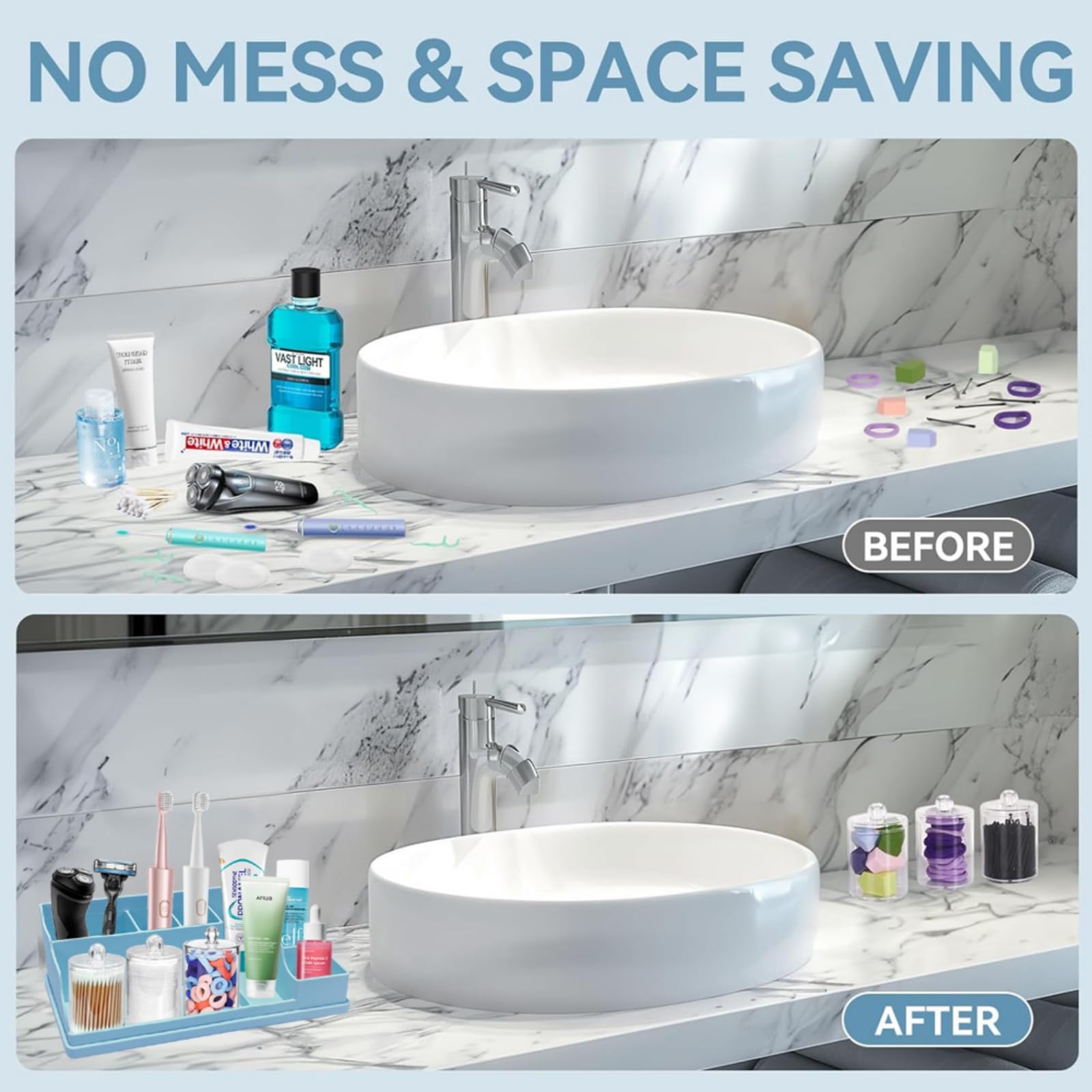 Silicone Multifunctional Bathroom Organizer Countertop
