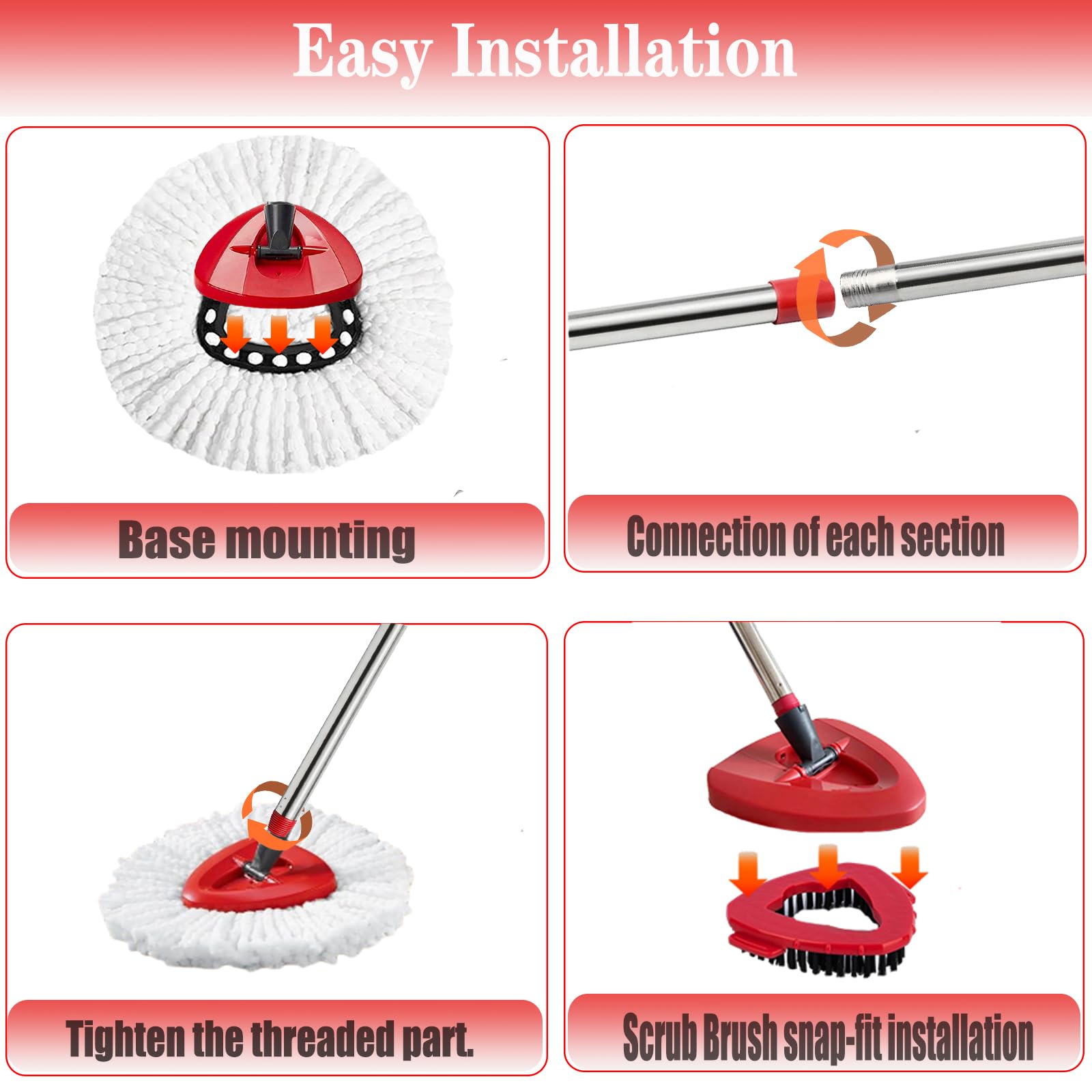 Spin Mop Replacement Head Mop Replace Head Compatible with O Cedar EasyWring Spin Mop