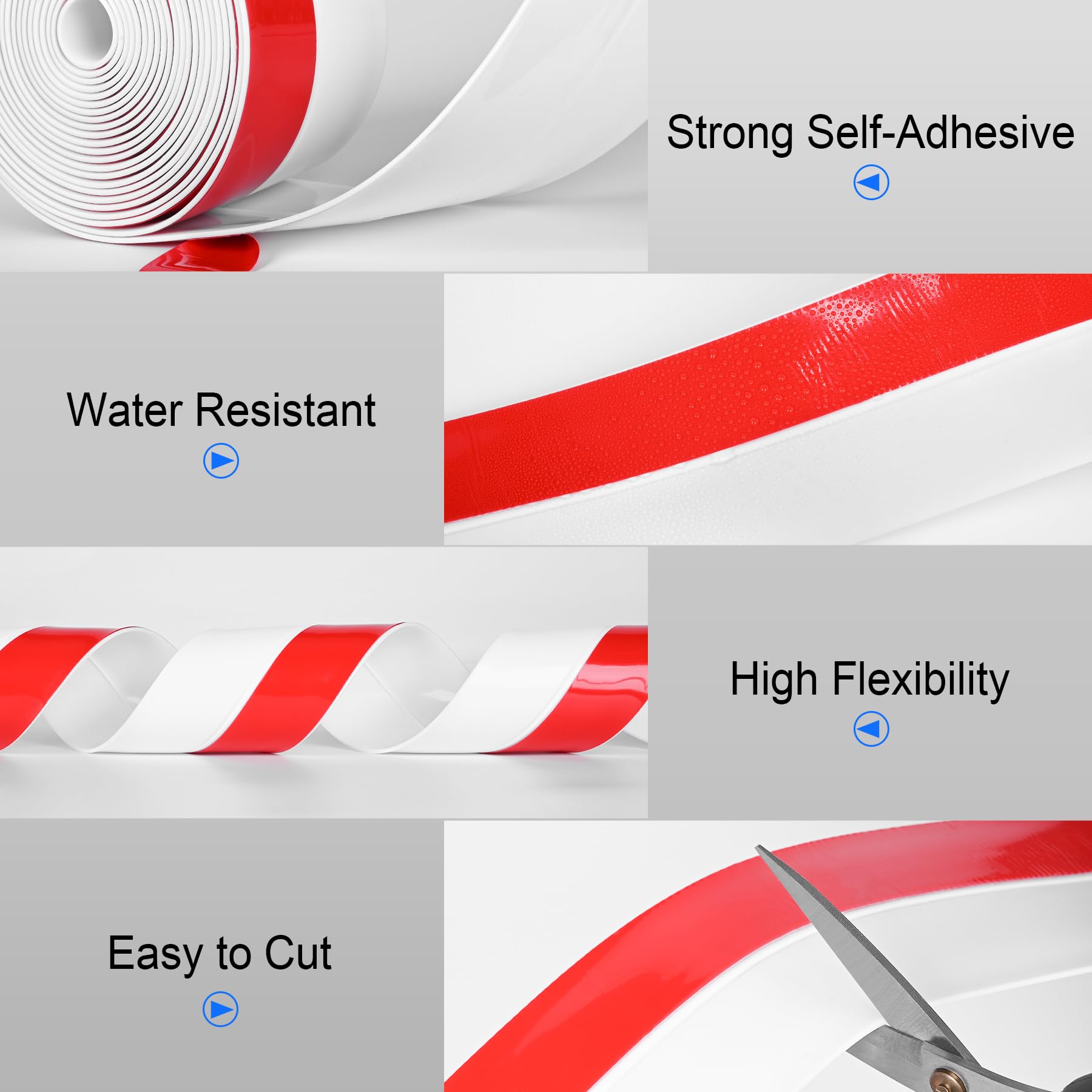 Weather Stripping Silicone Door Seal Strip 1 in x 20 ft Door Draft Stopper Self Adhesive Door Draft Tape (20 Foot)