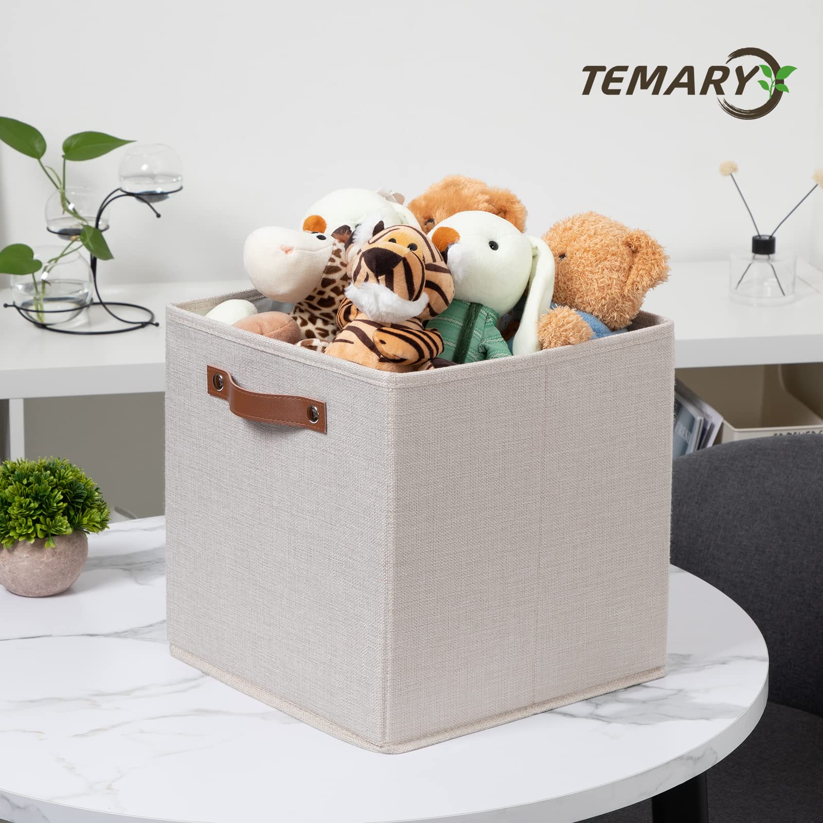 Cube Storage Bins 12 Inch Storage Cubes 4PCs Fabric Organizer Bins Boxes with Handles