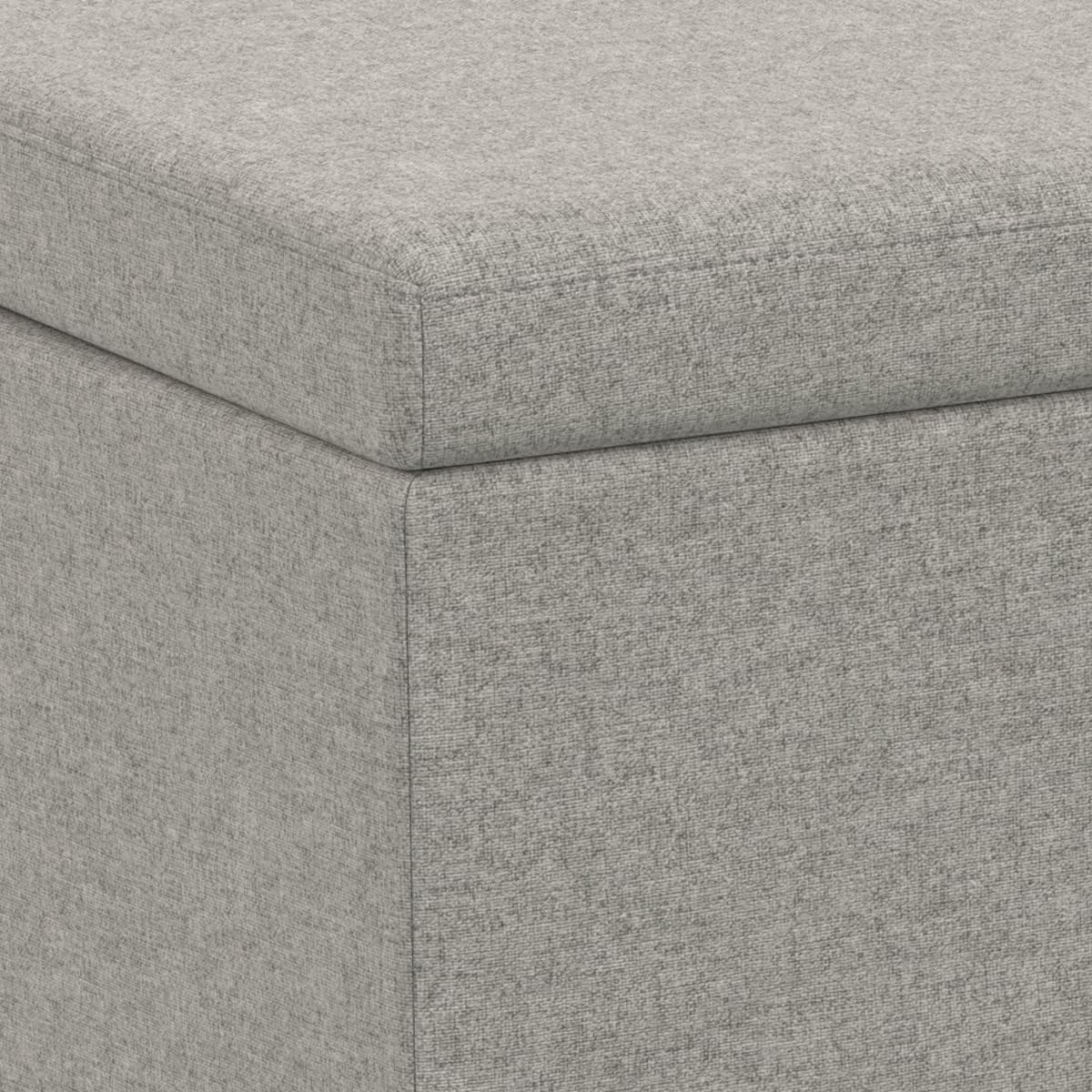 Avalon 54" Wide Vegan Leather Storage Ottoman in Midnight Black