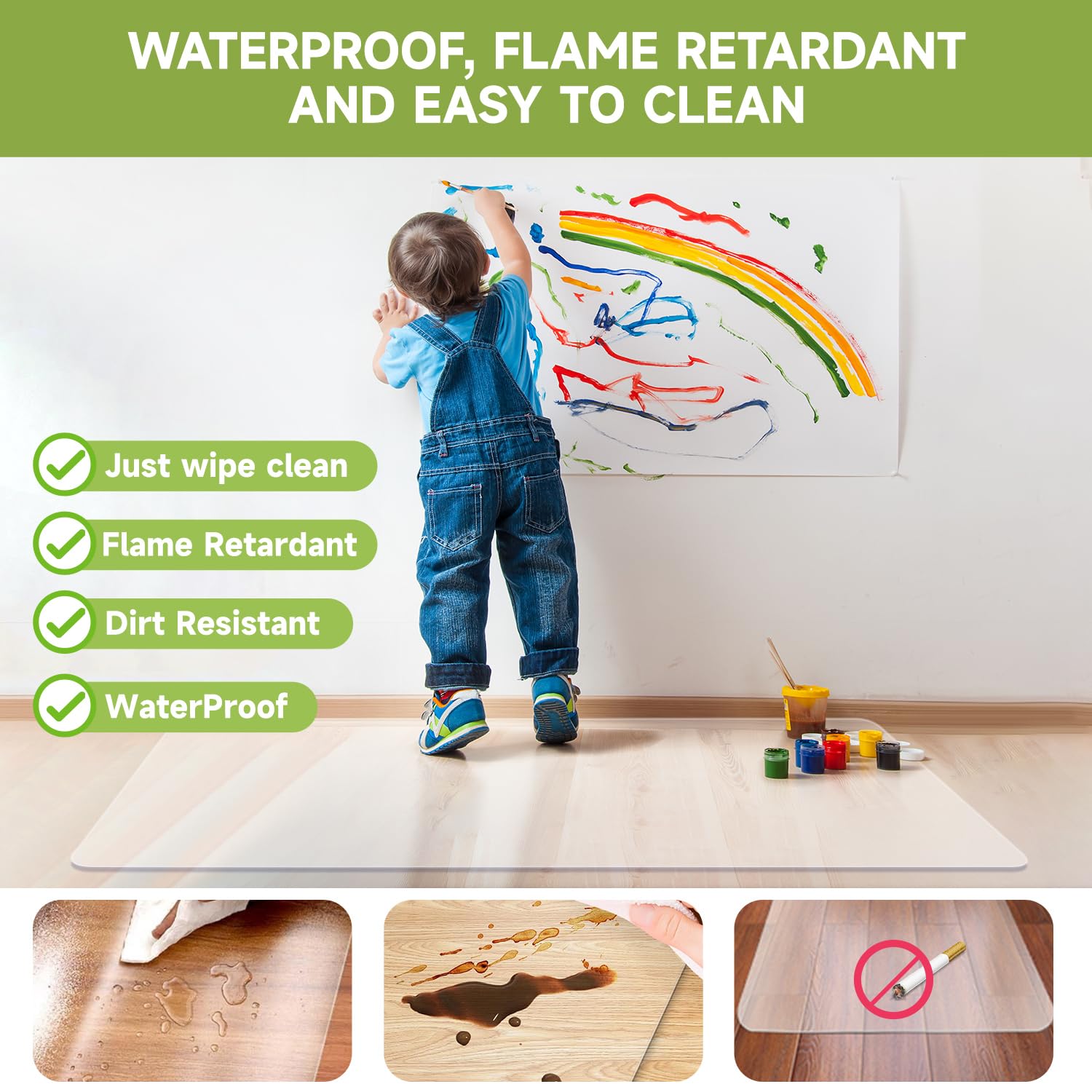 Chair Mat for Hardwood Floors 63" x 51"
