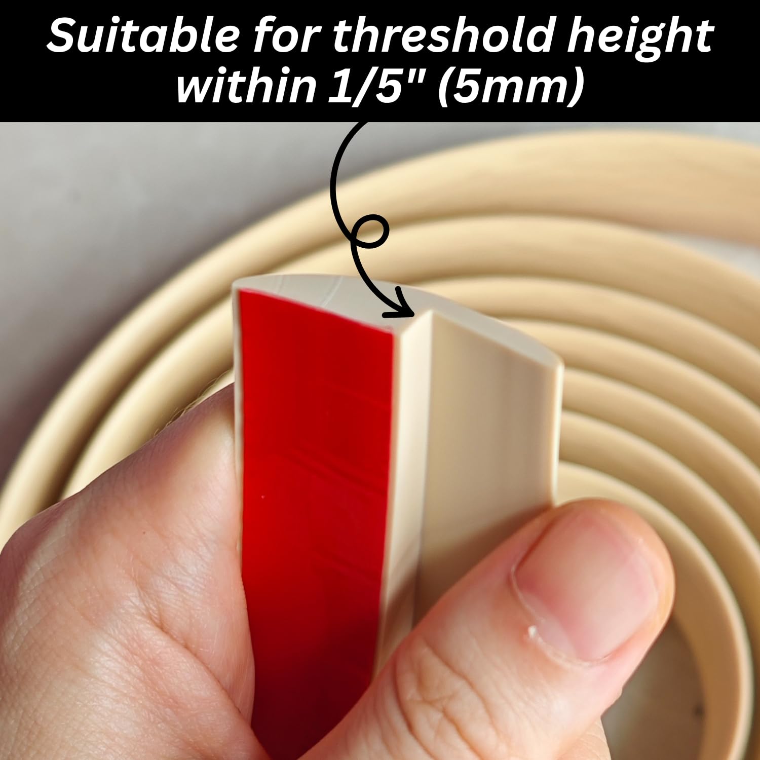 Floor Transition Strip Self Adhesive Carpet Wood Tile Vinyl Flooring Laminate Transition Cover Edge Trim Gap Doorway Threshold for Uneven Floors Heights Within 5 mm