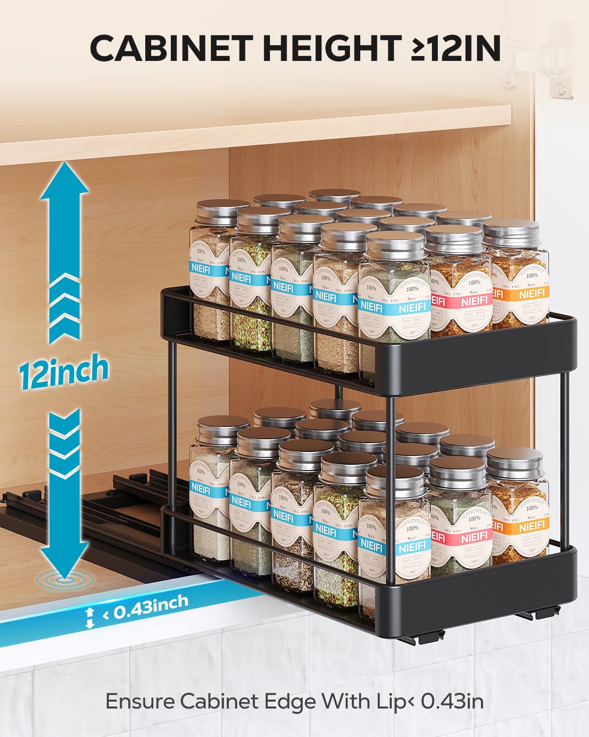 Pull Out Spice Rack Organizer