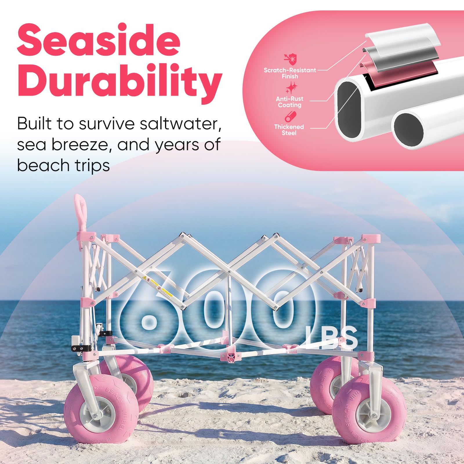 Heavy Duty Beach Wagon with 9" Big Sand