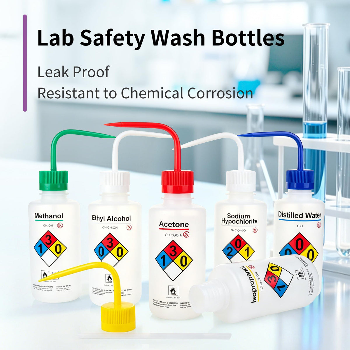 2pcs Self Venting Safety Wash Bottles (2 Count)