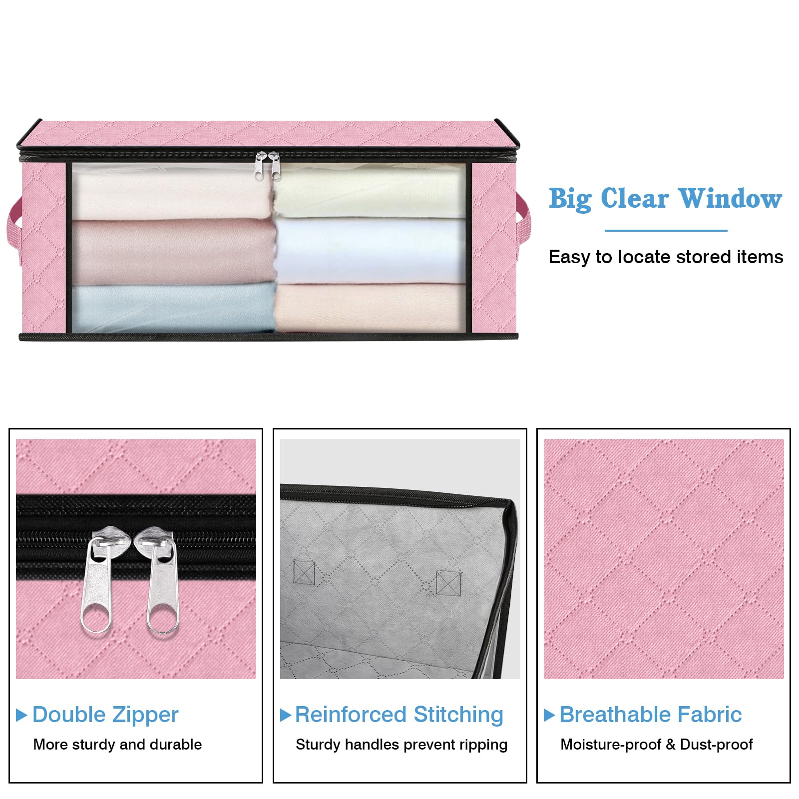 4 Pack Clothes Organizer Storage Bags (4 Count)