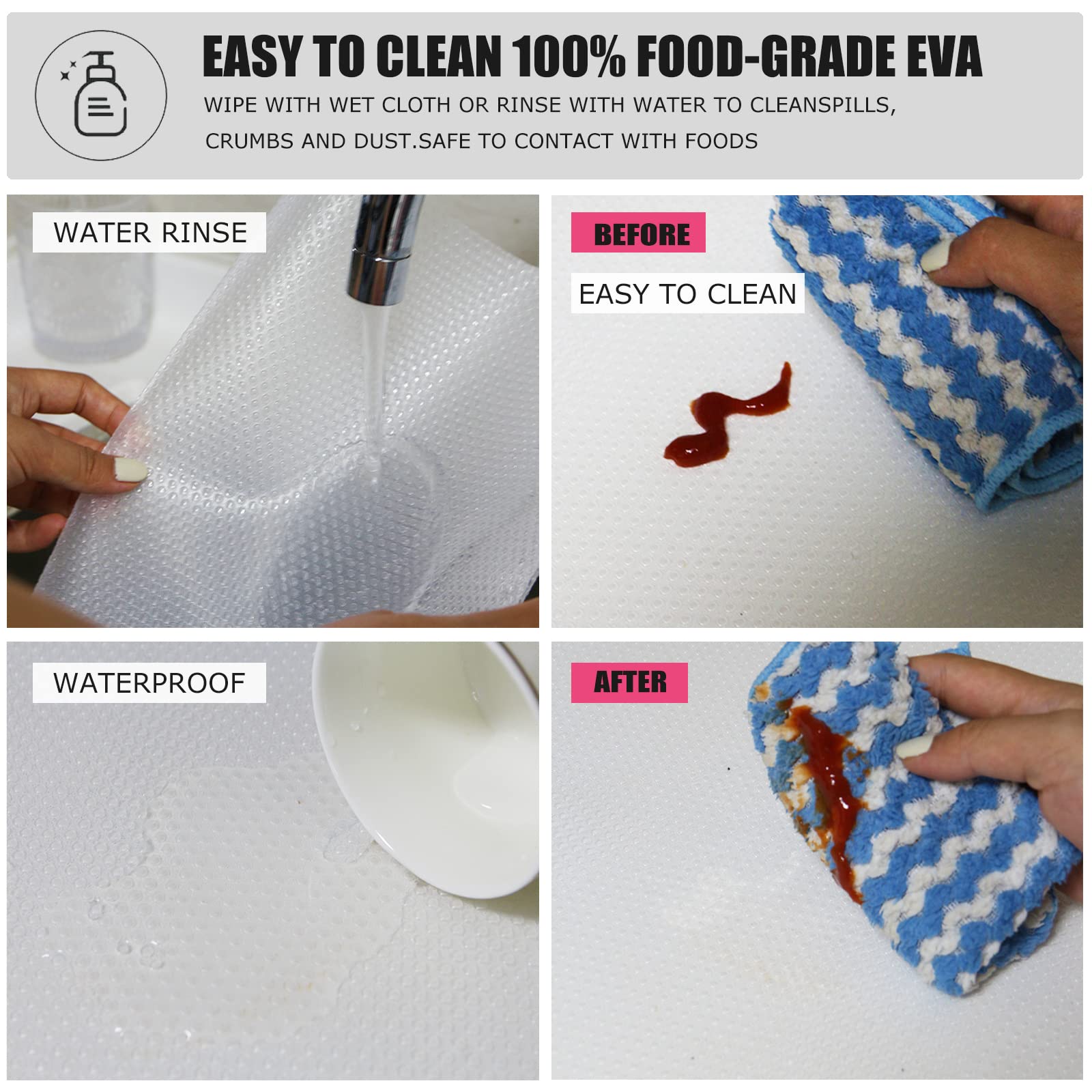 8Pcs Refrigerator Liners (28.5 Sq Ft)