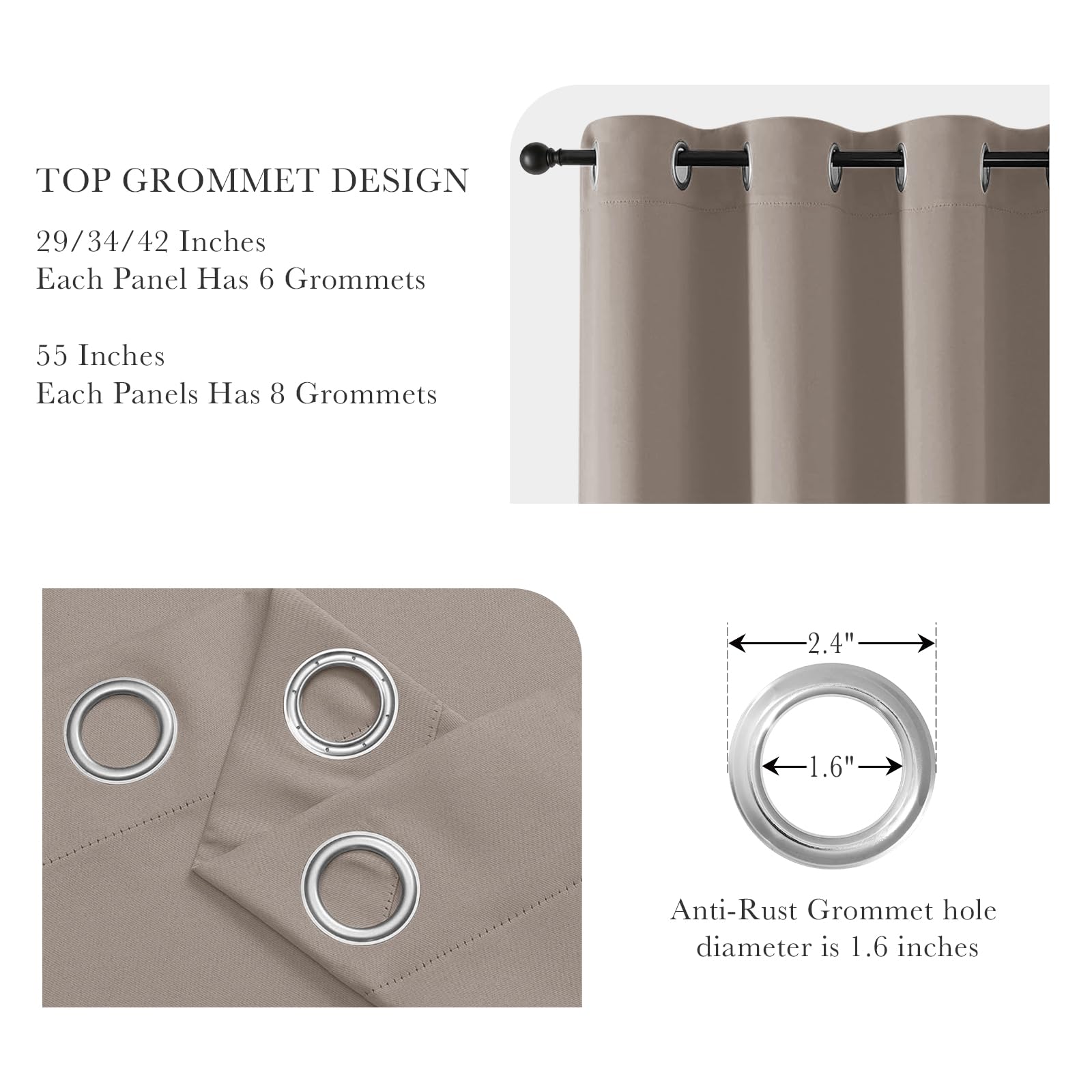 Light Taupe Blackout Curtains