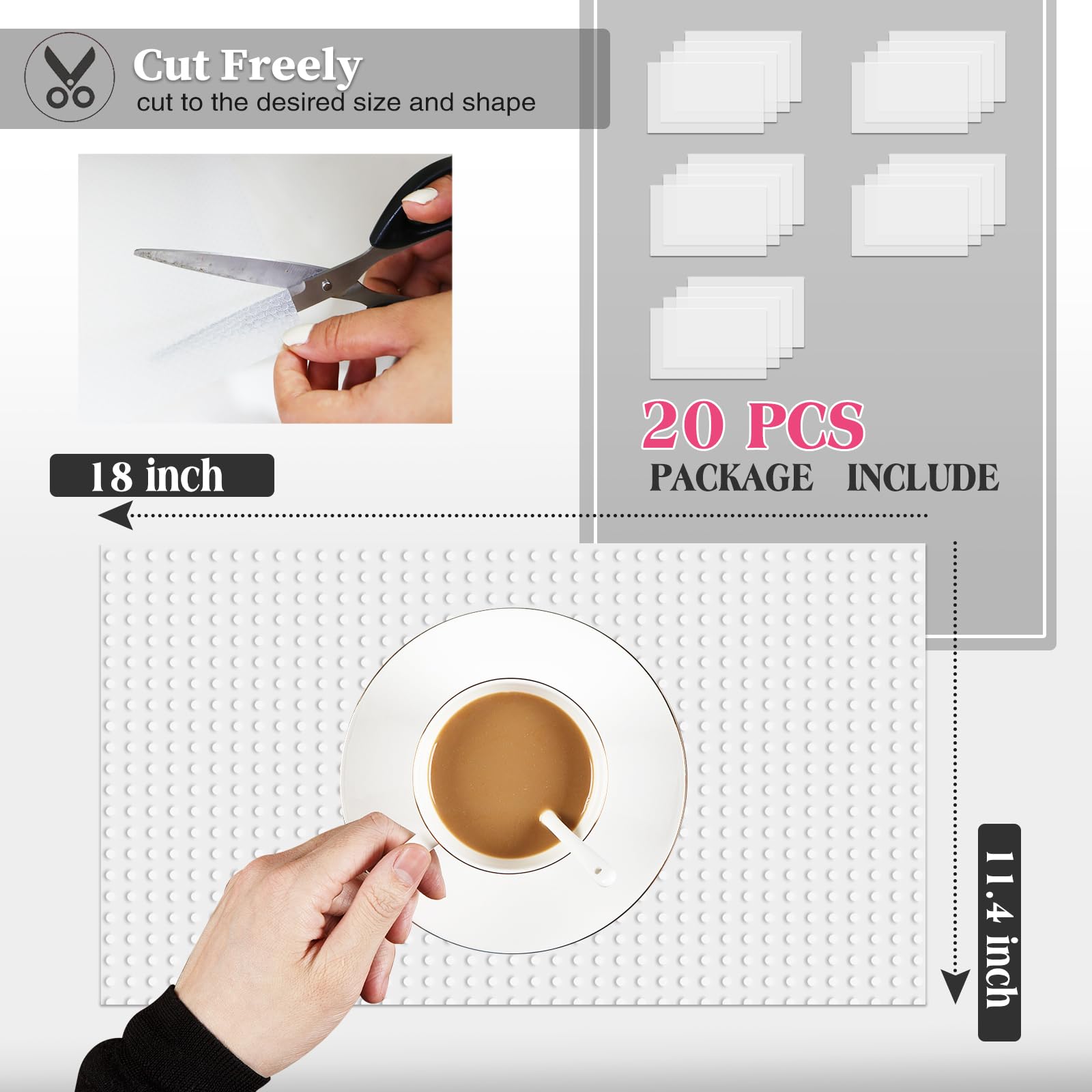 20Pcs Refrigerator Liners (20 Count)