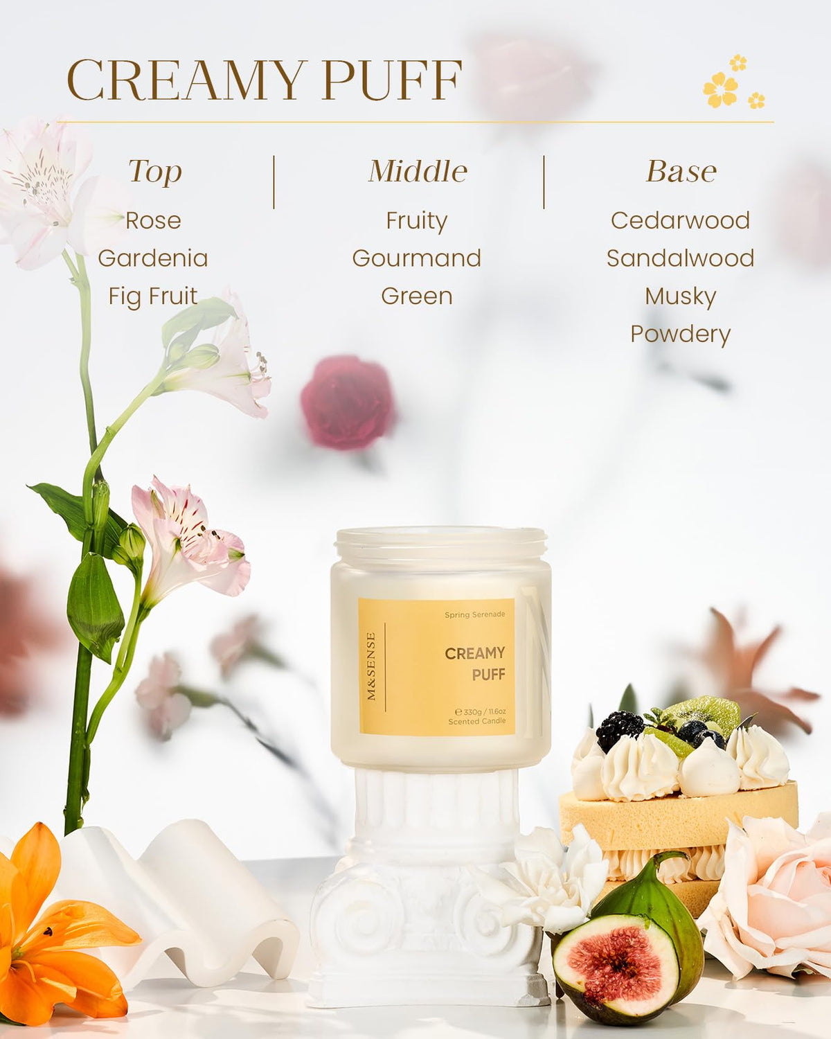 Sandalwood Gardenia Large Soy Candles (11.6 Ounce)