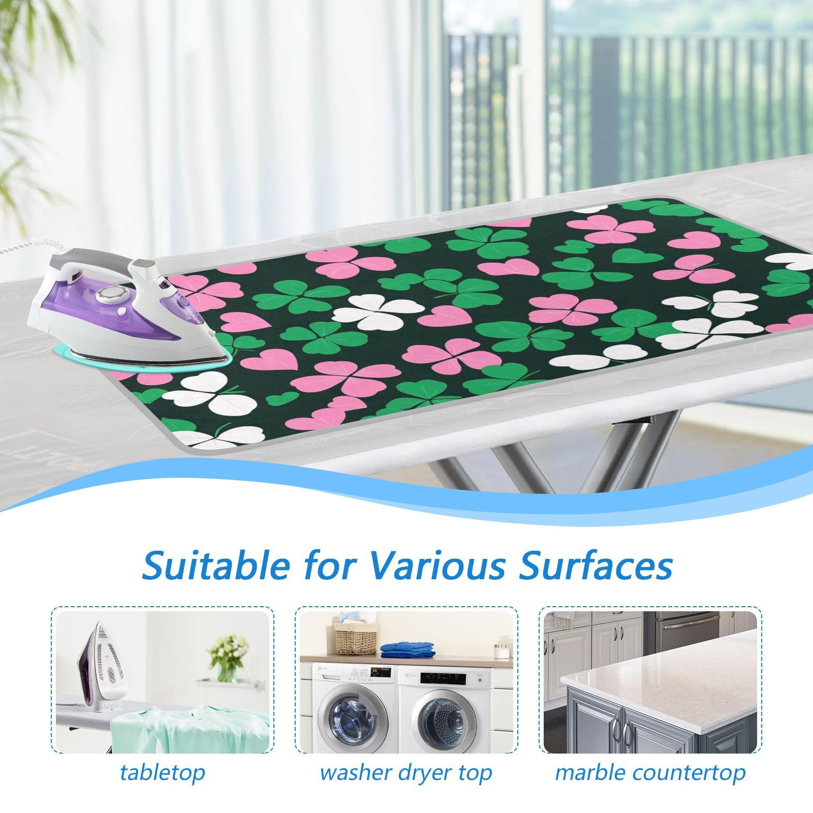 Ironing Mat Portable Ironing Pad Ironing Blanket for Table Top Heat Resistance Double