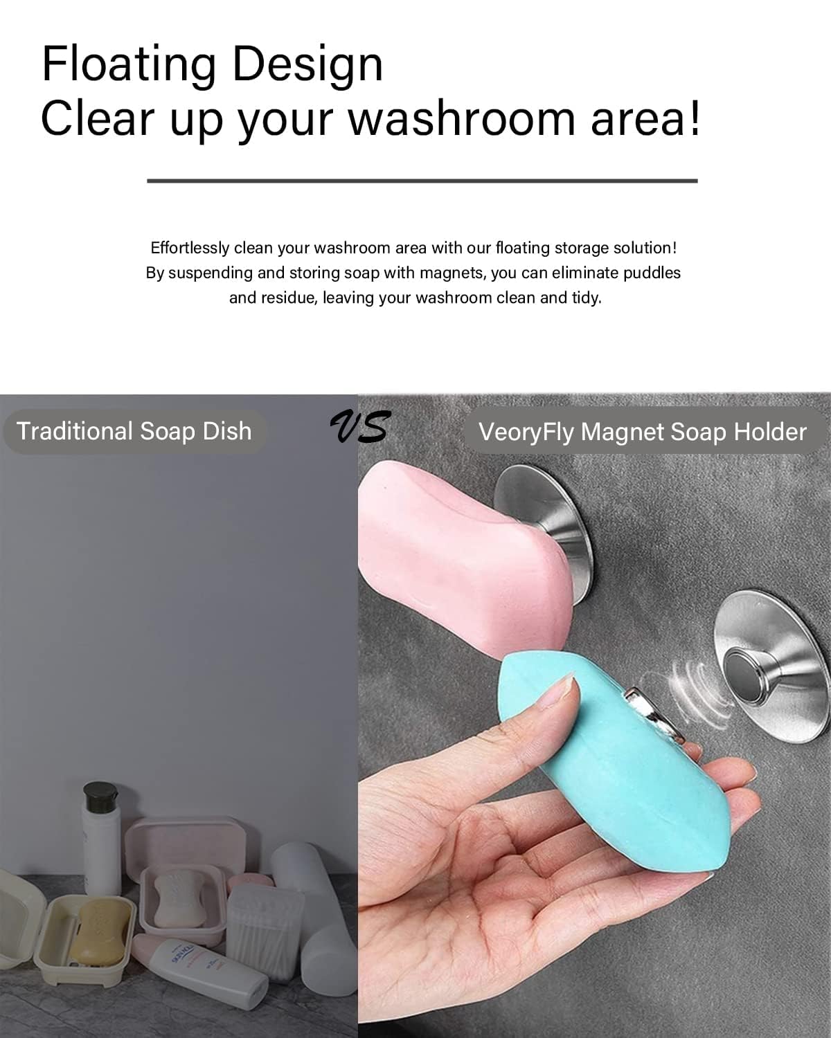 2Pcs Magnetic Soap Savers for Bar Soap