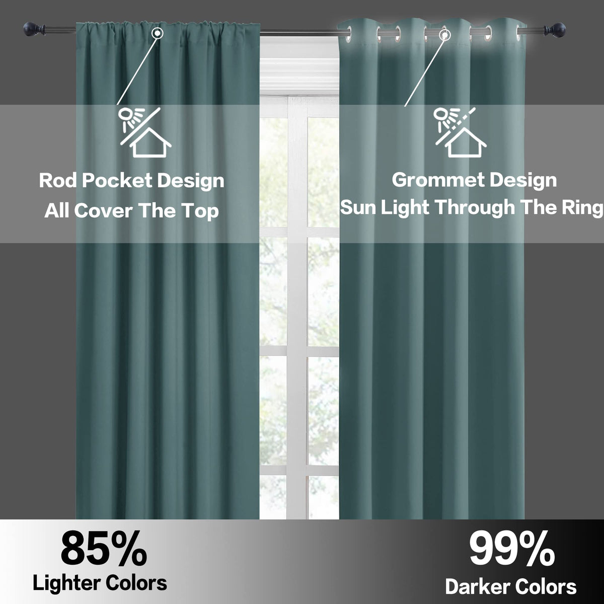 Bathroom Curtains Room Darkening Privacy Small Window Curtains for Bedroom Kitchen Basement RV Camper (2 Count)
