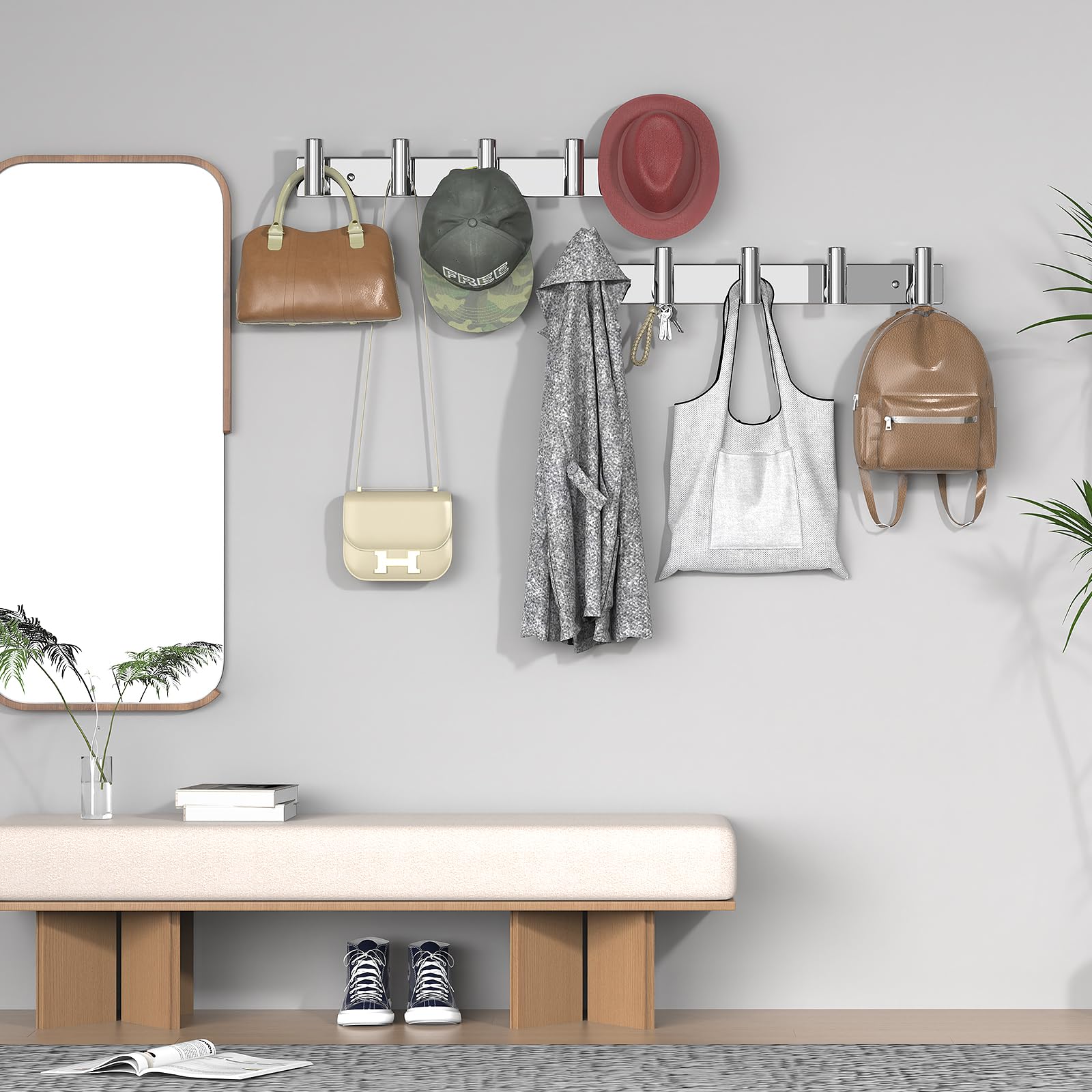 Hat and Coat Wall Mount Rack (2 Count)