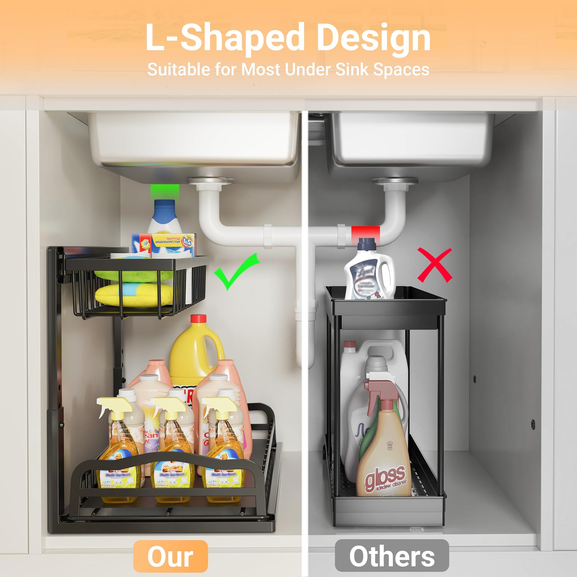 2 Pack Under Sink Organizer (2 Count)