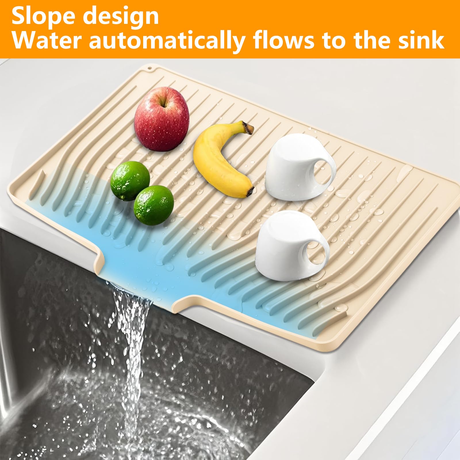 Silicone Dish Drying Mat for Kitchen Counter