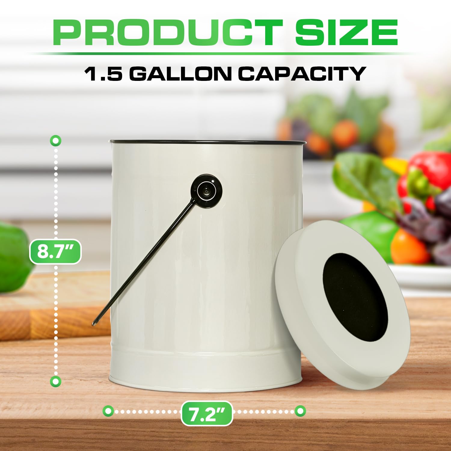 Kitchen Compost Bin Indoor with Lid