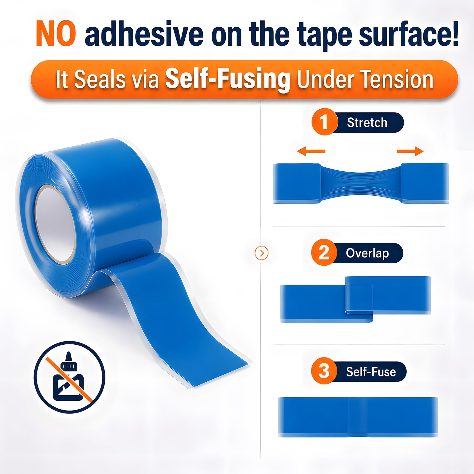 Self Amalgamating Tape Self Fusing Silicone Rubber 1 In x 10 Ft 4 Rolls (40 Foot)