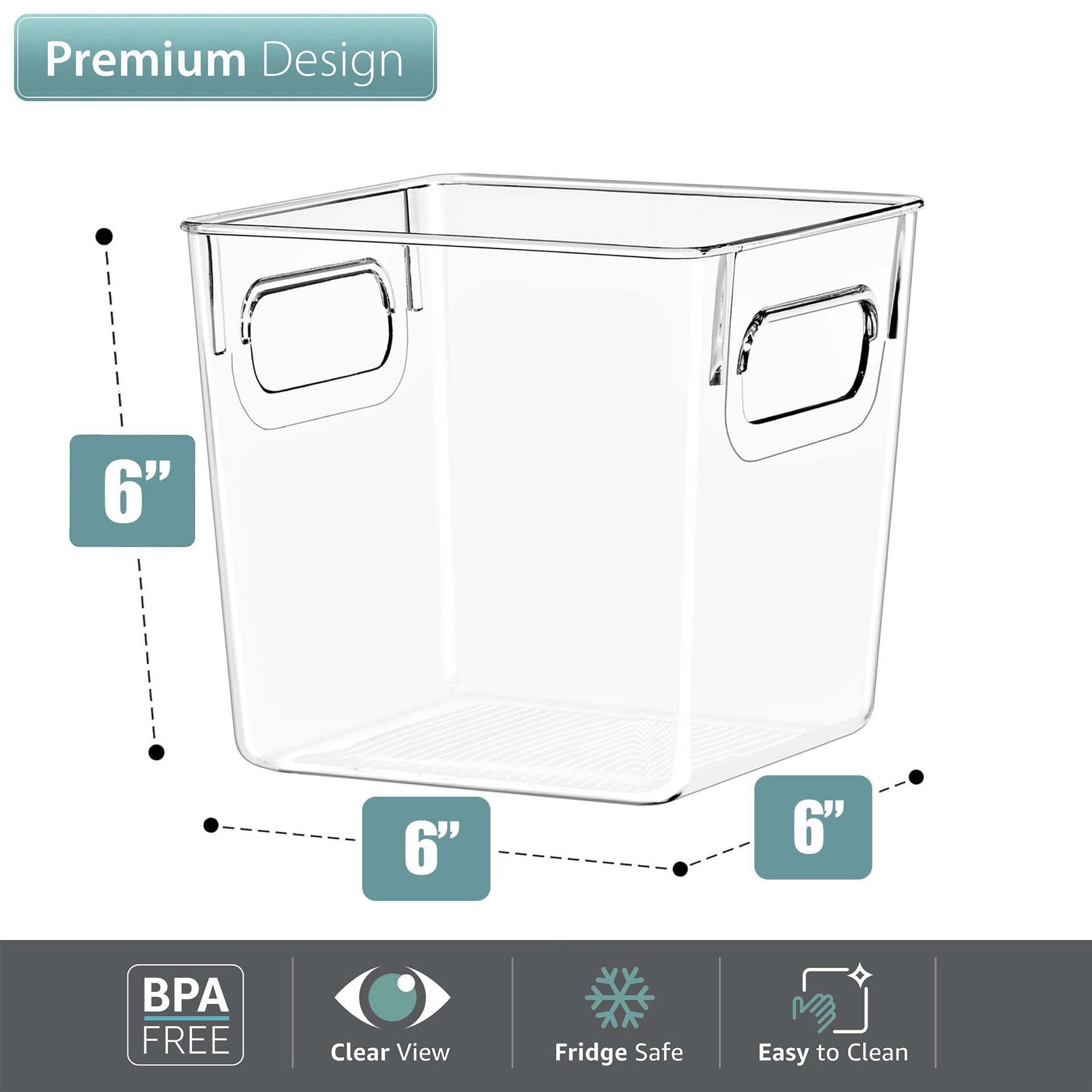 8 Pack Small Clear Plastic Storage Bins (8 Count)