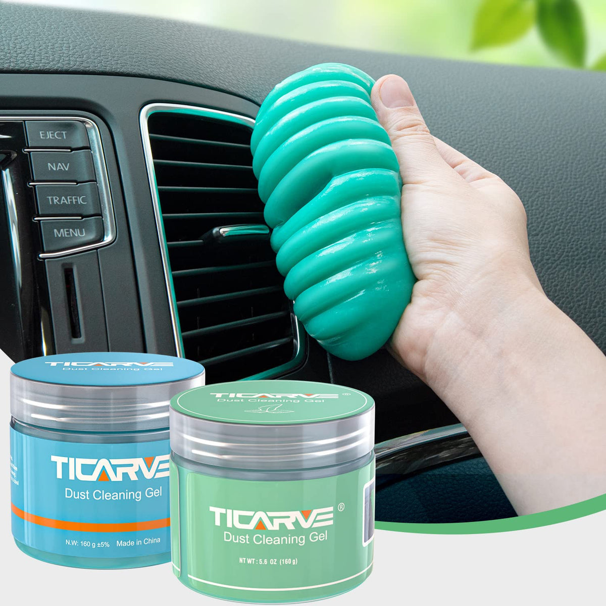 2Pack Cleaning Gel for Car Putty Car Slime Cleaning Car Detail Putty Tools Car Interior Cleaner Automotive Car Cleaning Kits Keyboard Cleaner Blue Green (11.2 Ounce)