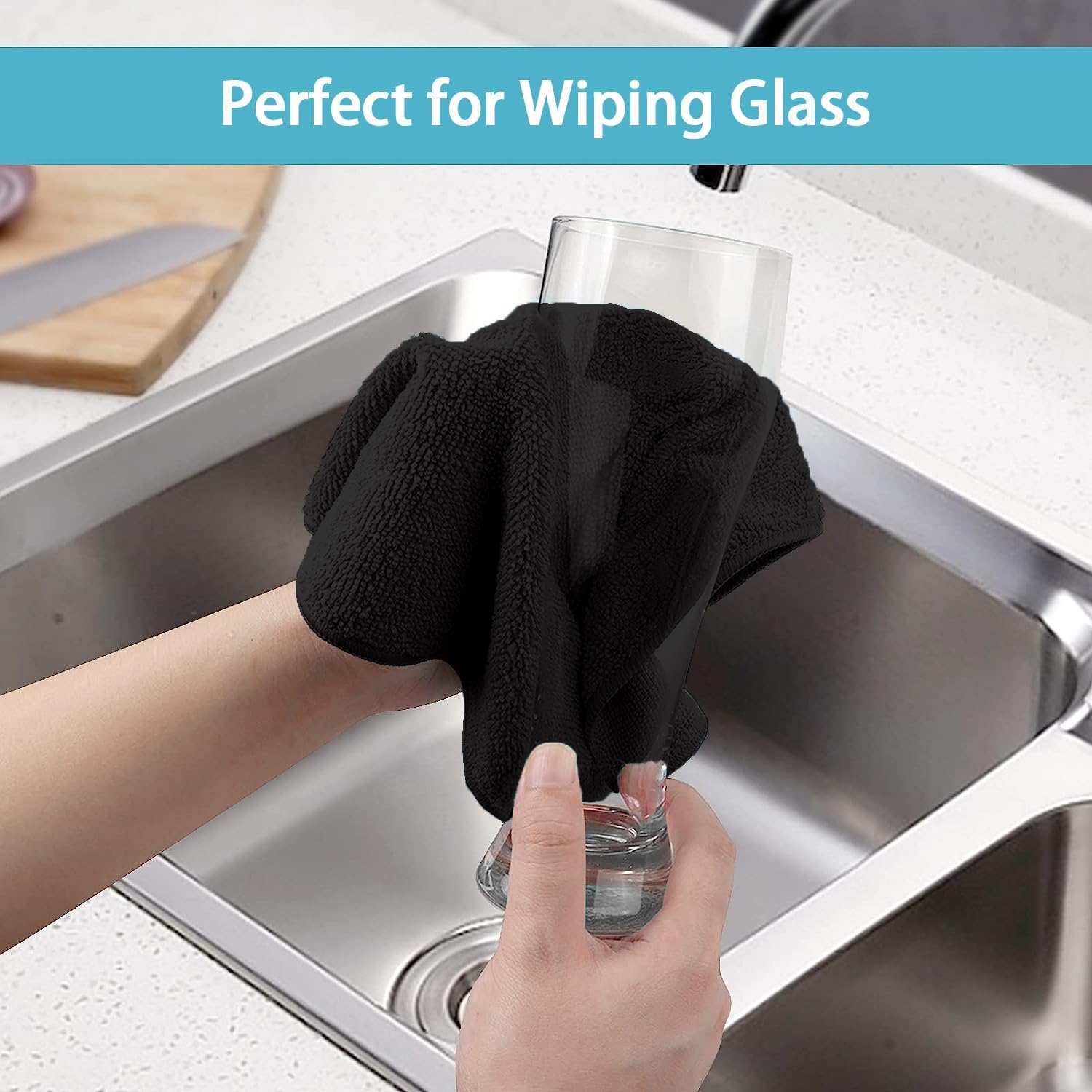 Black Microfiber Cleaning Cloth 600 Pack (600 Count)