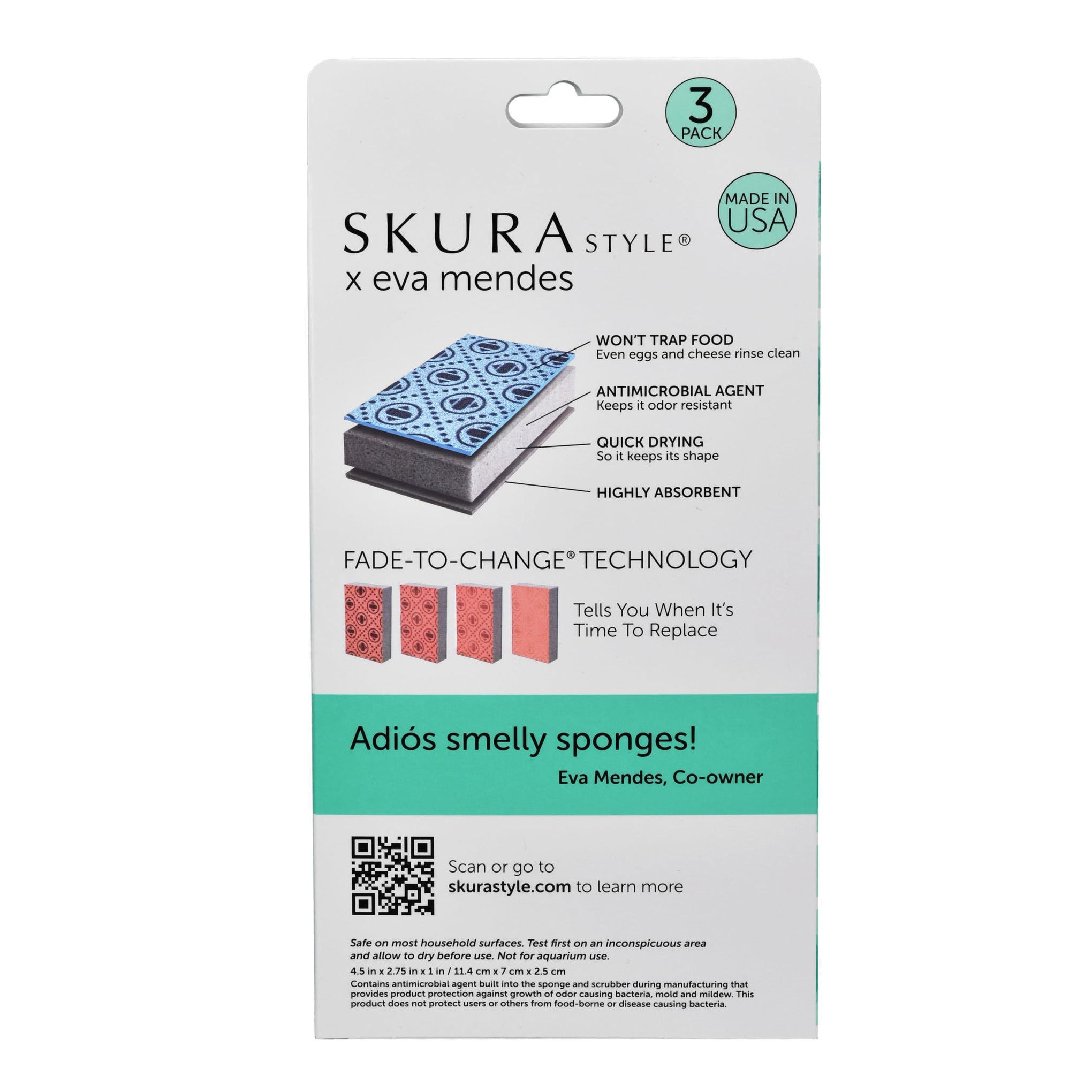 Skura Style x Eva Mendes Kitchen Dish Sponges 6 Pack (6 Count)