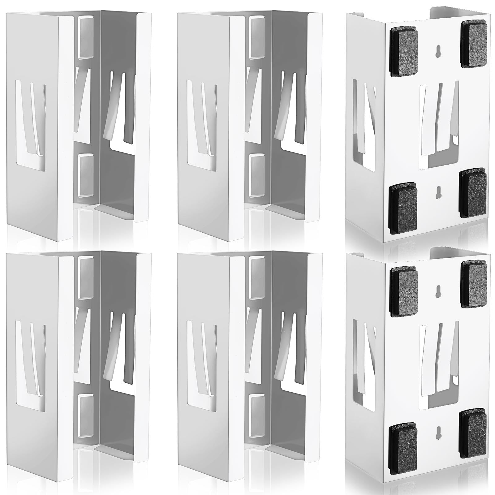 6 Pcs Magnetic Glove Dispenser Holders Wall Mount Boxes of Gloves Commercial Quality Towels Wipes Paper Tissue Box Holder Kitchen Fridge Office Workshops Garage Tool Hospital (6 Count)