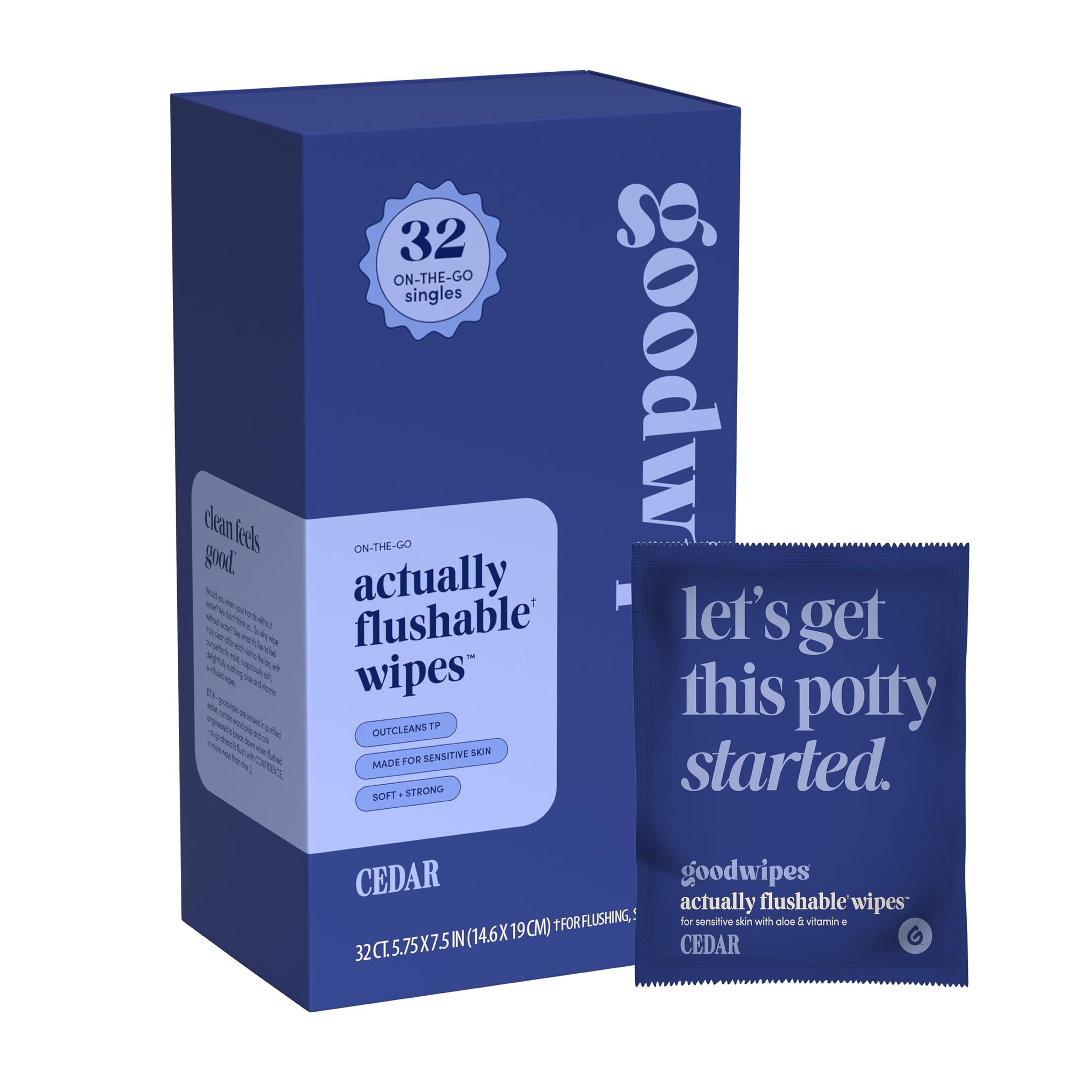 Flushable Wipes for Women (32 Count)