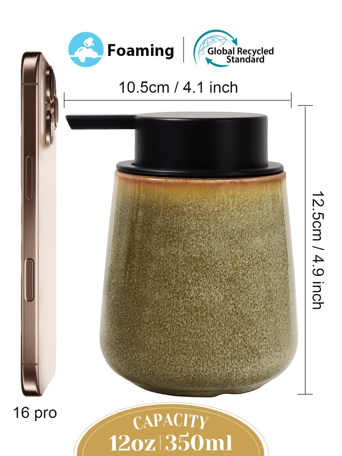 Ceramic Foaming Soap Dispenser