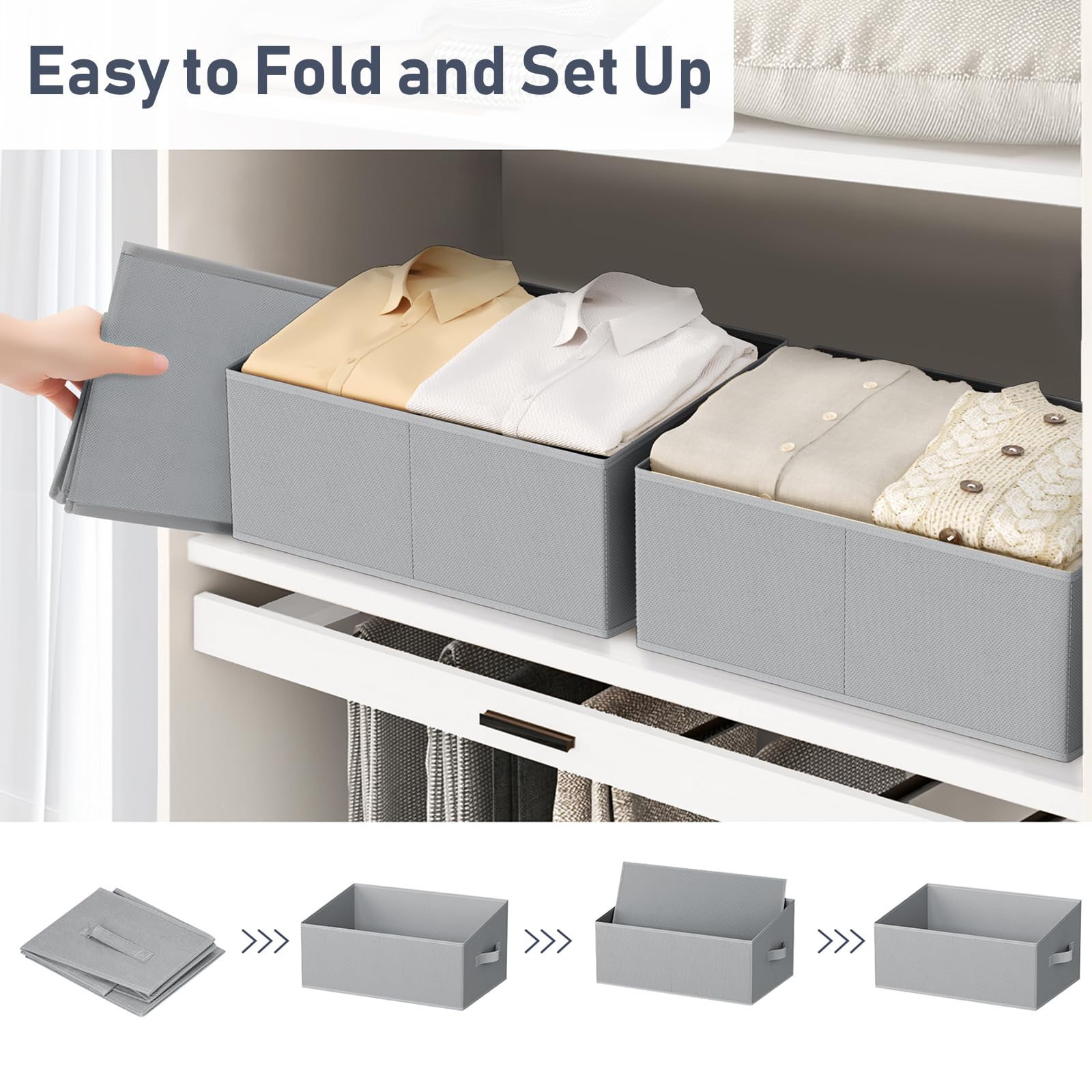 Closet Storage Bins 8 Pack (8 Count)