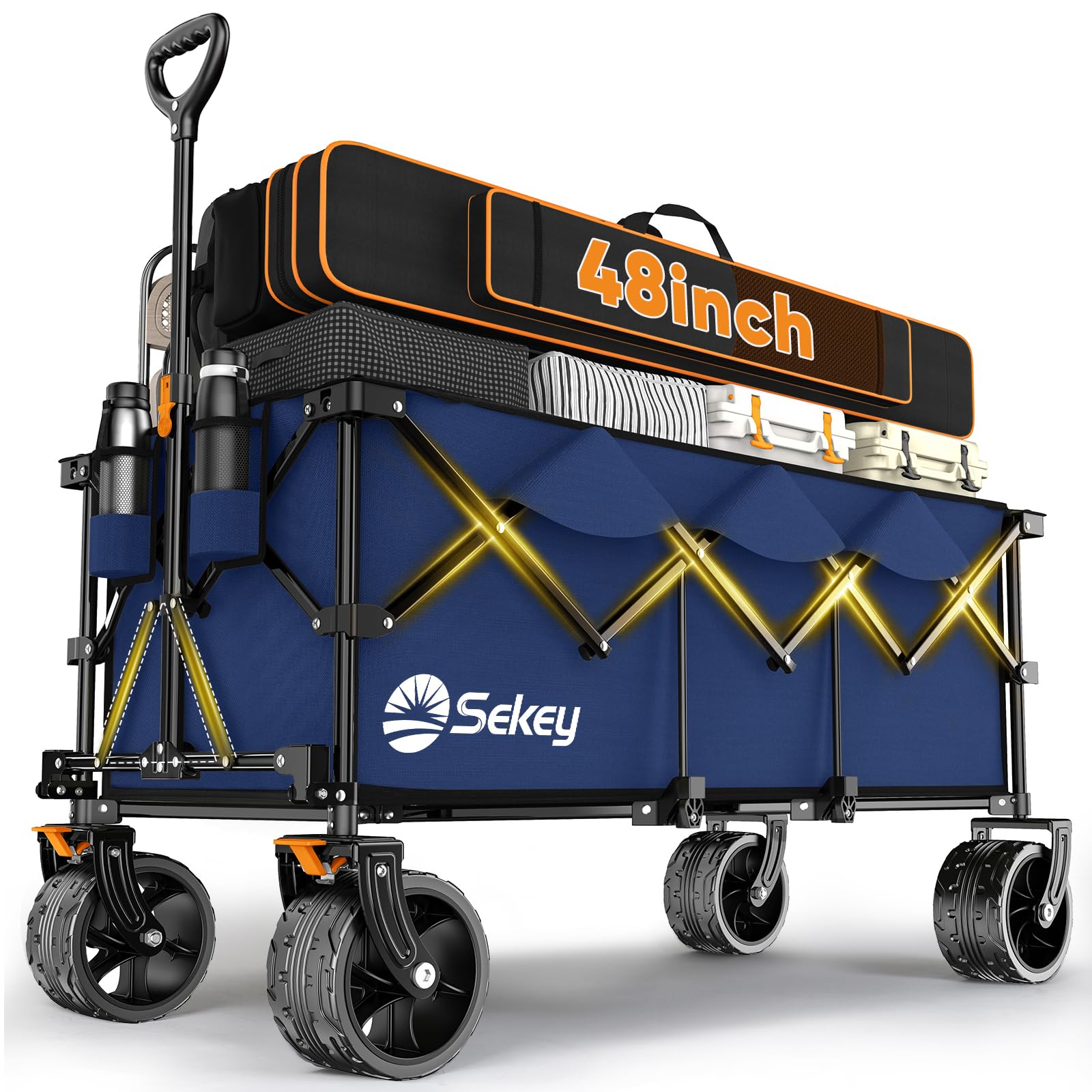 Extended Collapsible Foldable Wagon with 660lbs Weight Capacity