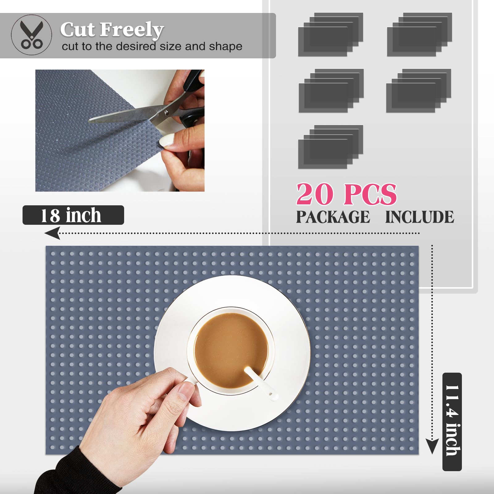 20Pcs Refrigerator Liners (20 Count)